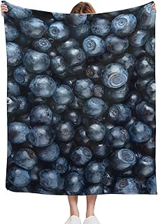 Blueberry Throw Blanket Fruits Food Blanket Super Soft Fuzzy Plush Fluffy Blanket for Gifts,Bedding Quilt Home Decor for Couch Sofa Bed All Season,50