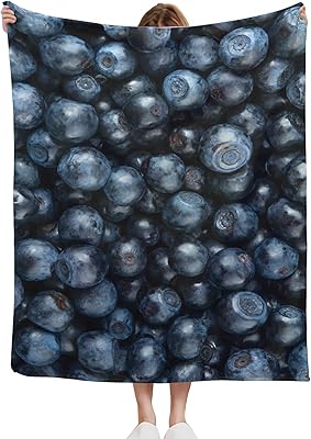 Blueberry Throw Blanket Fruits Food Blanket Super Soft Fuzzy Plush Fluffy Blanket for Gifts,Bedding Quilt Home Decor for Couch Sofa Bed All Season,40