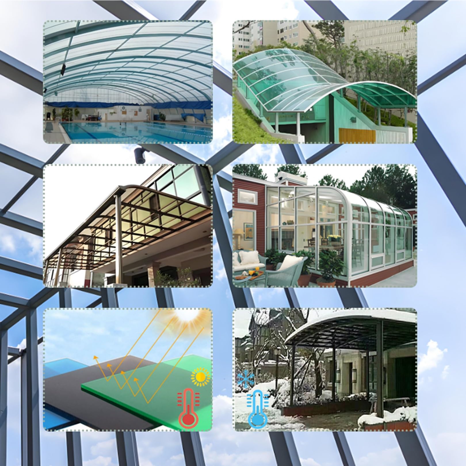 Paneles de invernadero de policarbonato de 2 mm, láminas de plástico transparente, impermeables y personalizables, 1,5 x 1 m, ideal para terrazas, cubiertas de plantas y cobertizos de jardín