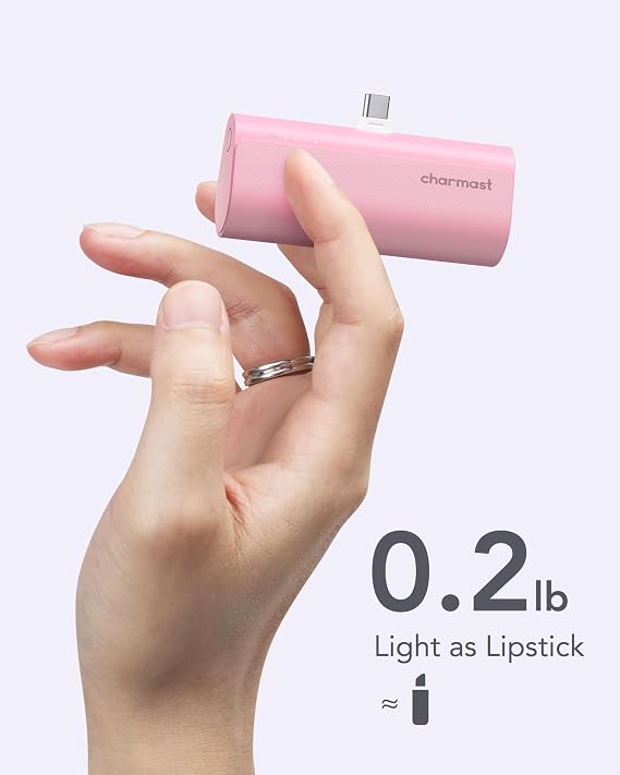 charmast Mini Portable Charger USB-C Connector, 5000mAh Small Power Bank