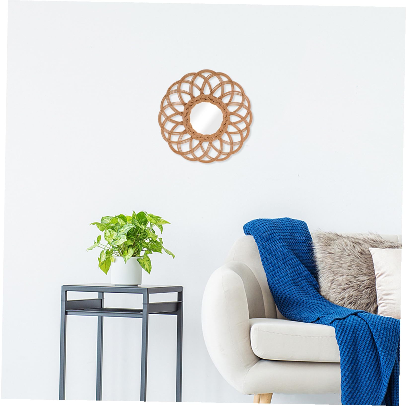 da Parete in Vimini Mano Decorativo Bohemien per Camera da e Nursery Sospeso in Rattan Design Originale per Decorazioni Rustiche
