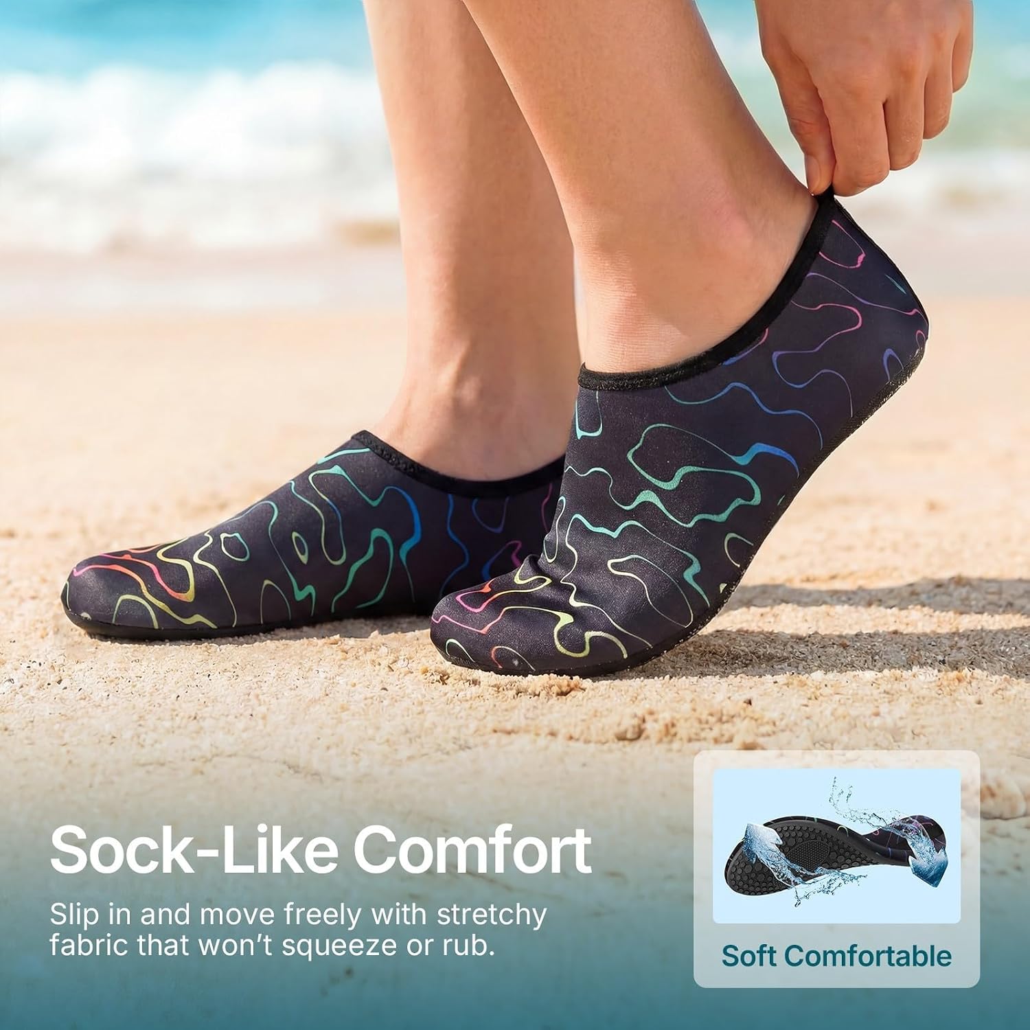 Water Shoes for Women Men Quick-Dry Aqua Socks Swim Beach Outfits Barefoot Yoga Exercise Wear Sport Accessories Pool Camping Must Haves River Hiking Adult Youth Size thumbnail