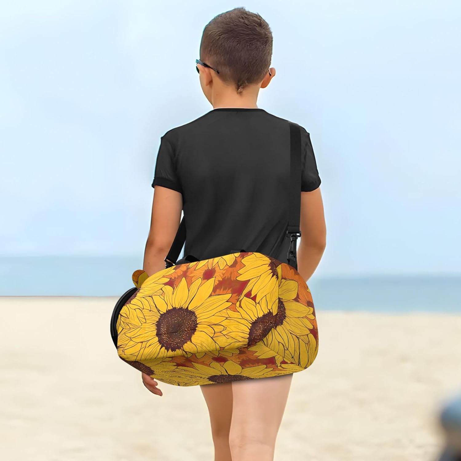 Vintage Yellow Sunflowers Girls Duffle Bags Travel Tote Weekender Overnight Kids Duffle Bag Carry on Duffel Bag for Boys