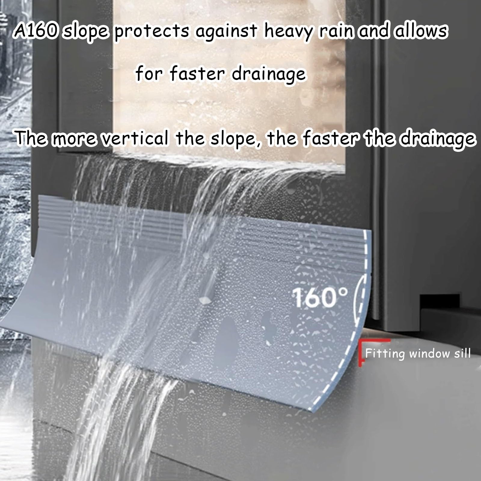 Tapón de lluvia for ventana TPE | Protector contra la lluvia autoadhesivo de varios tamaños: Deflector de ventana resistente a la intemperie for balcón