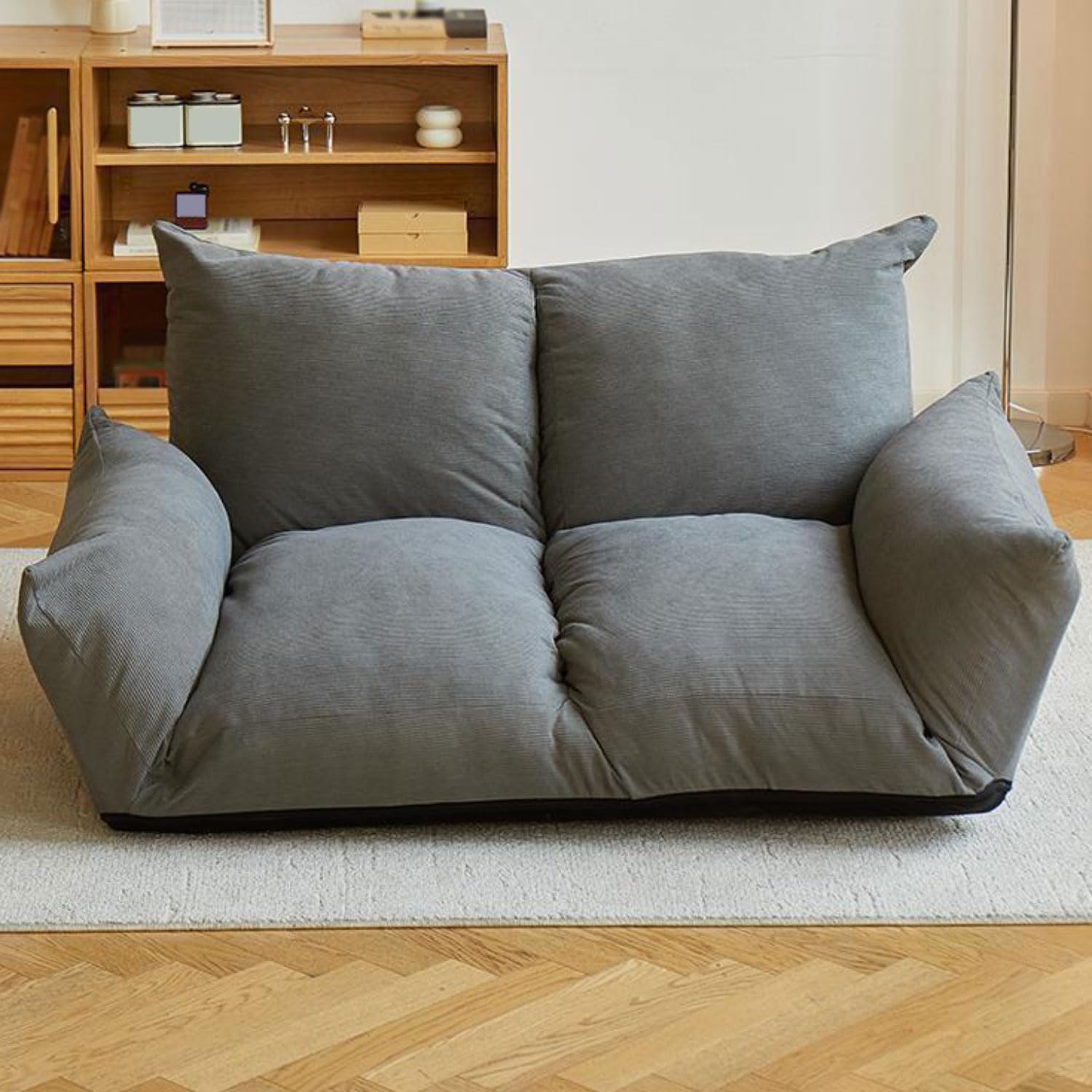 4-in-1 Queen-Futon-Sofabett mit Armlehnen, wandelbar, faltbar, Couch & Stuhl, bequemer Bodenschläfer für Wohnzimmer & Schlafzimmer, platzsparendes Design, multifunktionale Möbel