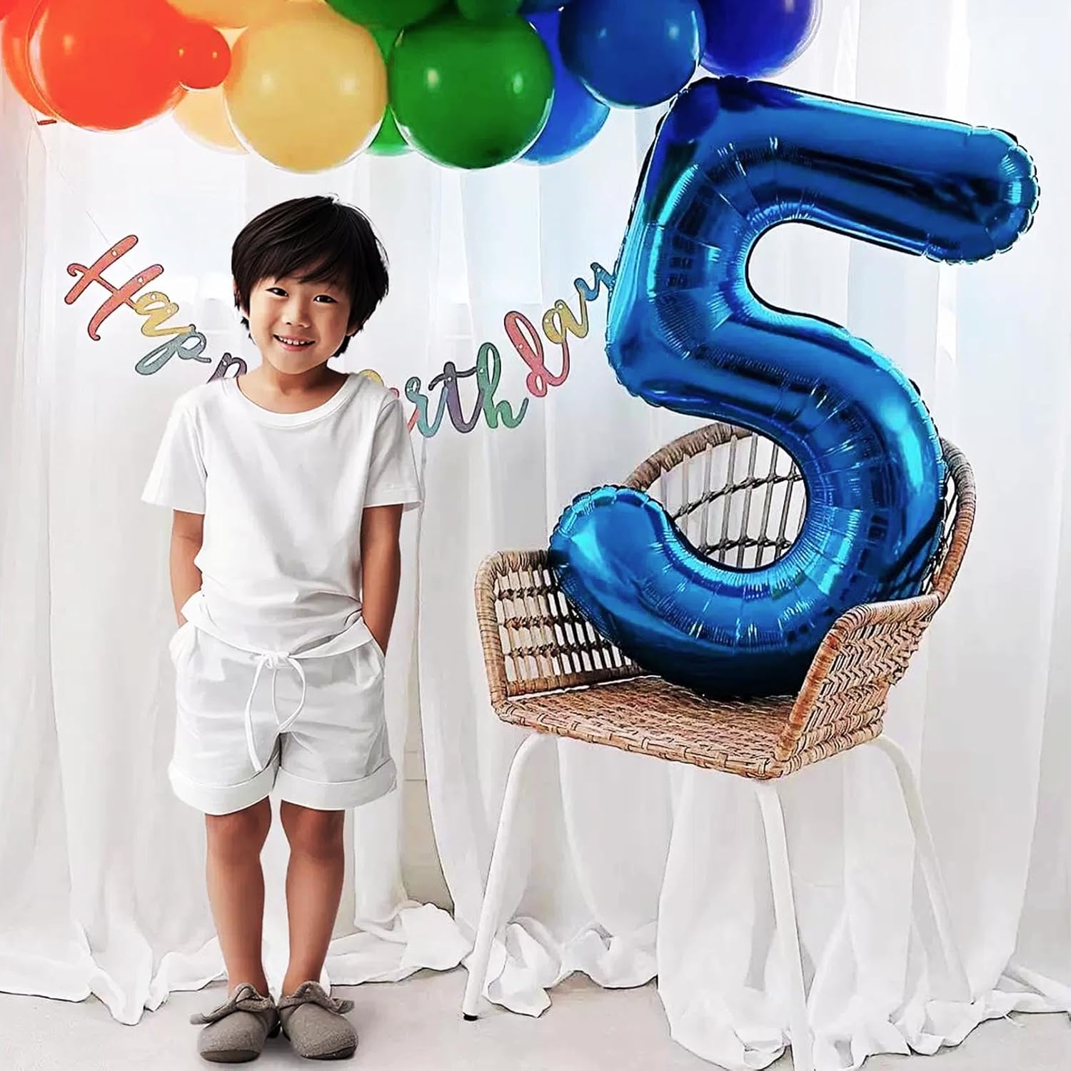 40 inch Navy Blue Big Size Number Foil Helium Balloons 0-9 and 2 pc 10" Star balloon for Birthday Party Anniversary Celebration Decoration Large globos(40inch-Blue-0)