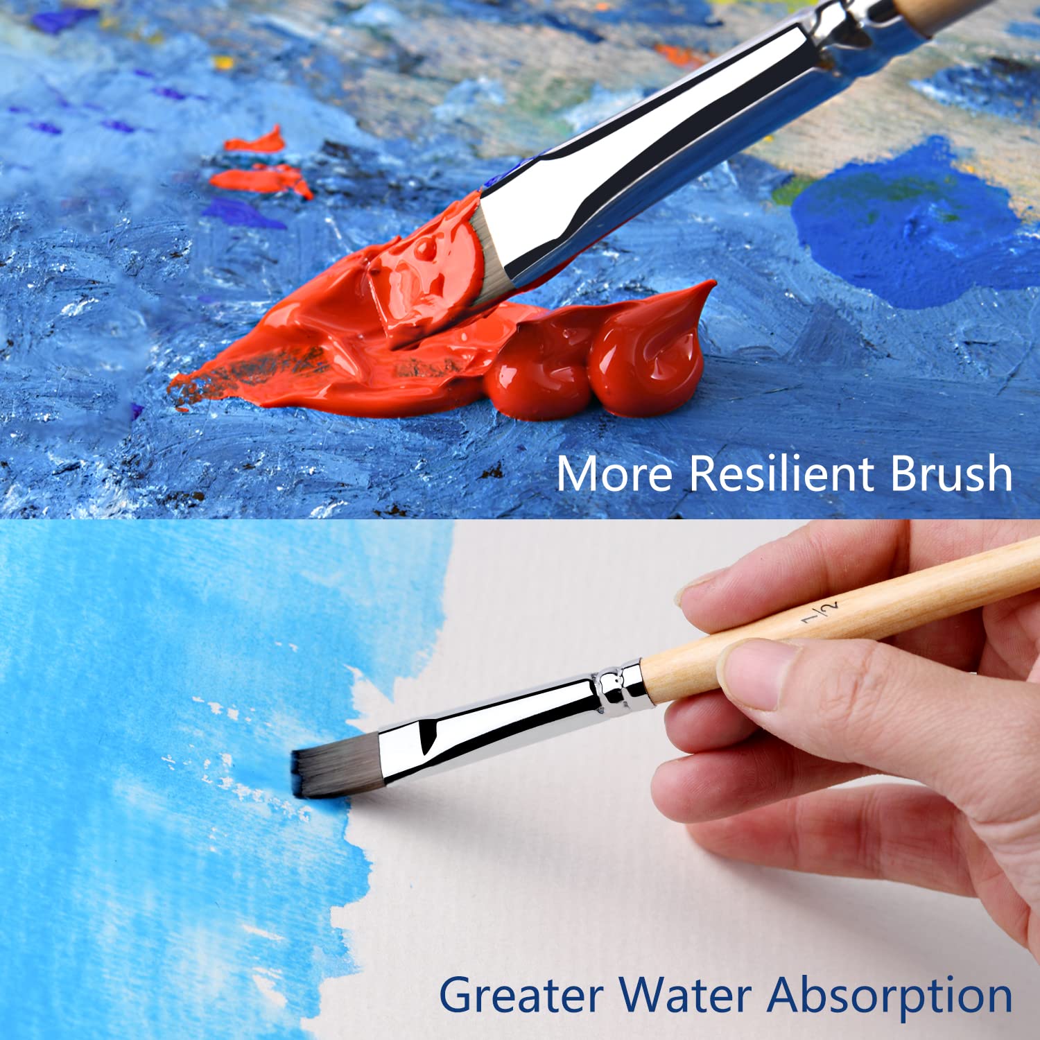 Set 23 Pennelli Professionali AOTTOM - Per Acrilico, Olio, Acquerello, Con Spatola - Foto 9