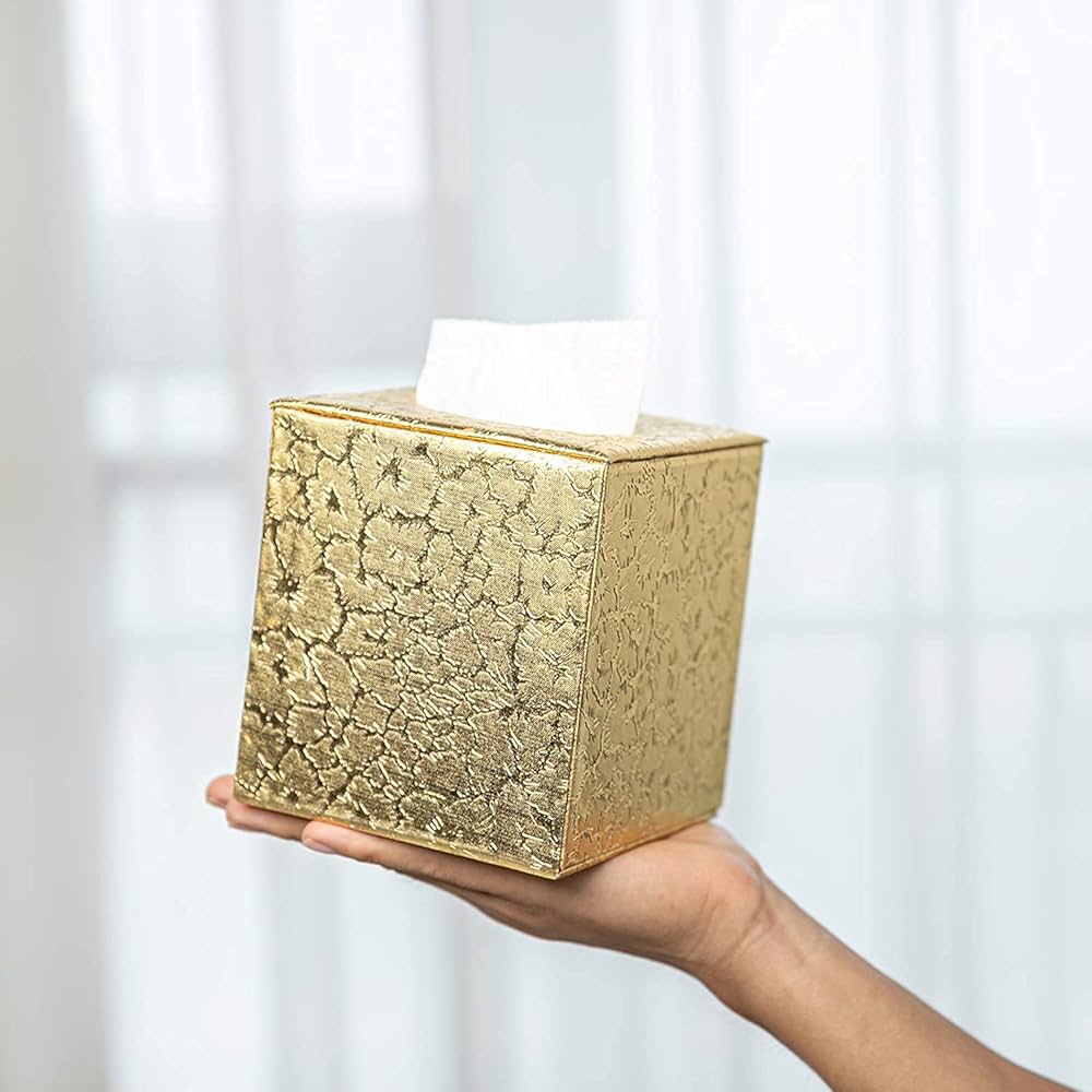 Amazon.com: Tissue Box Cover Square,Gold Tissue Box Holder
