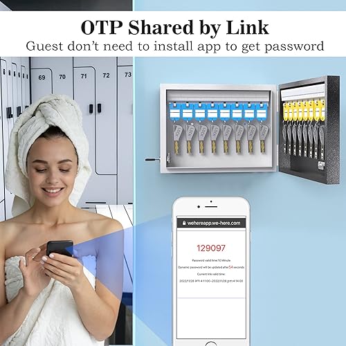 Miniatura 3 de DiDiHere Organizador de gabinete de 16 llaves, caja de bloqueo de llaves, caja de seguridad segura para llaves, para valets, hoteles, llaves de