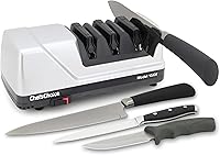 Chef’sChoice 15XV EdgeSelect Electric Knife Sharpener: 100% Diamond Abrasives, 3-Stage Precision for Straight & Serrated Knives, 15° Edge