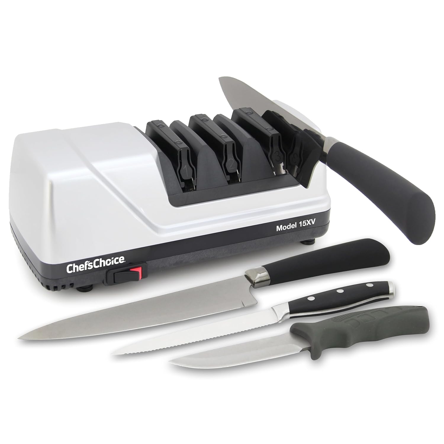 ChefsChoice 15XV EdgeSelect Professional Electric Knife Sharpener with 100-Percent Diamond Abrasives and Precision Angle Guides for Straight Edge