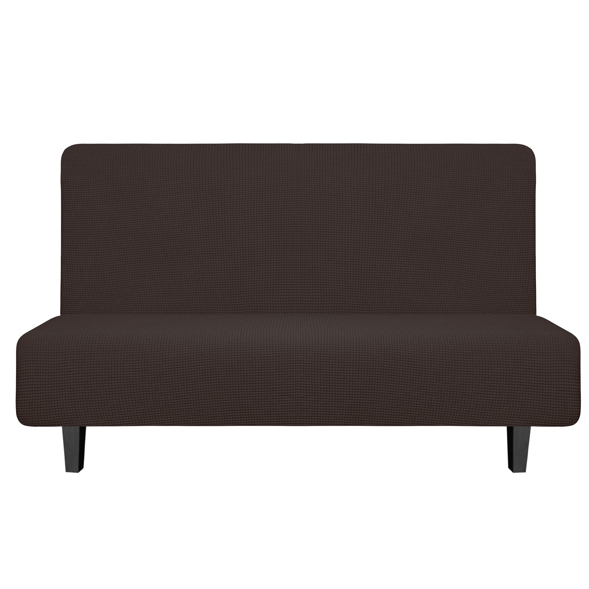 Easy-Going Stretch Medium Futon Slipcover Armless Futon Cover Chocolate