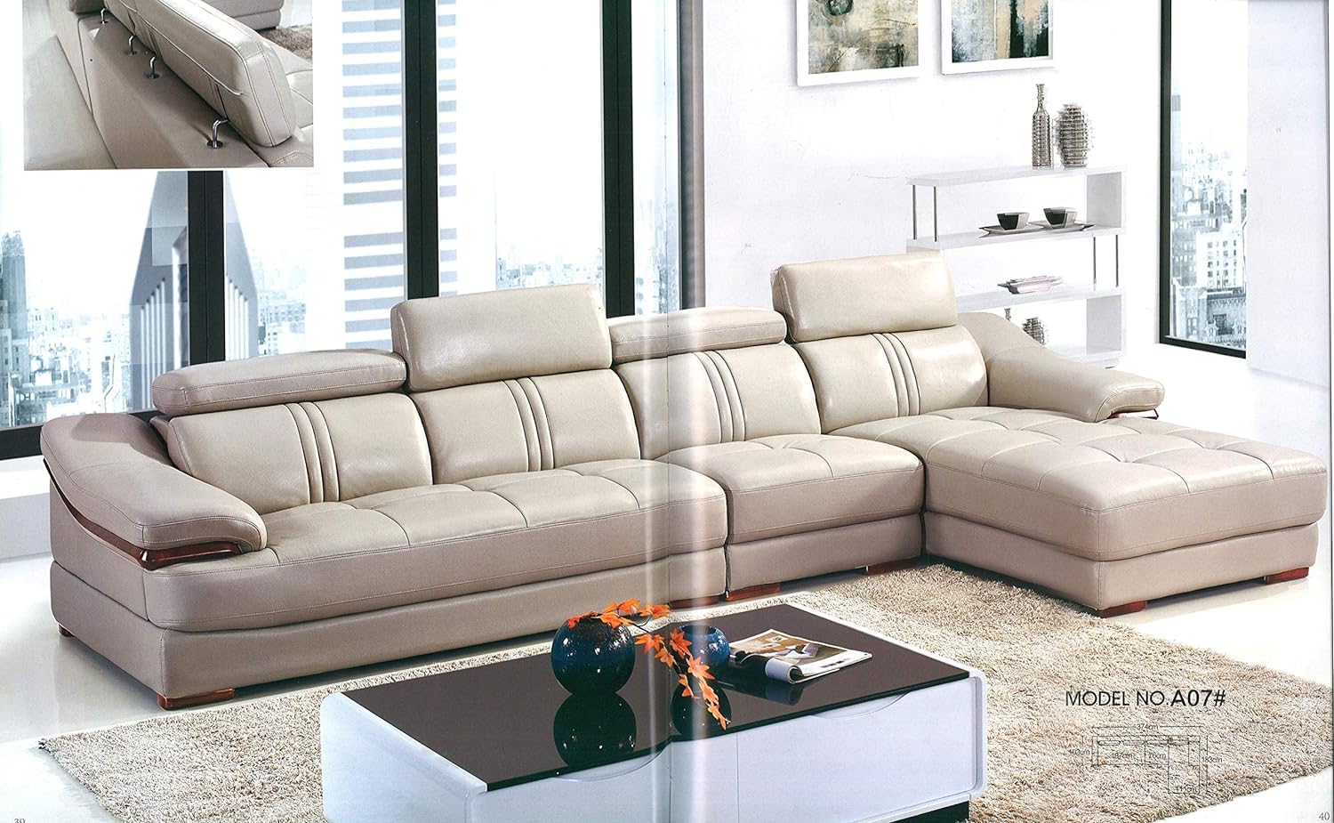Woodsfreak Luxurious Day Bed Designer Sofa Off White Sofa for Living and Dining Hall 4 Seater L-Shape-image-27
