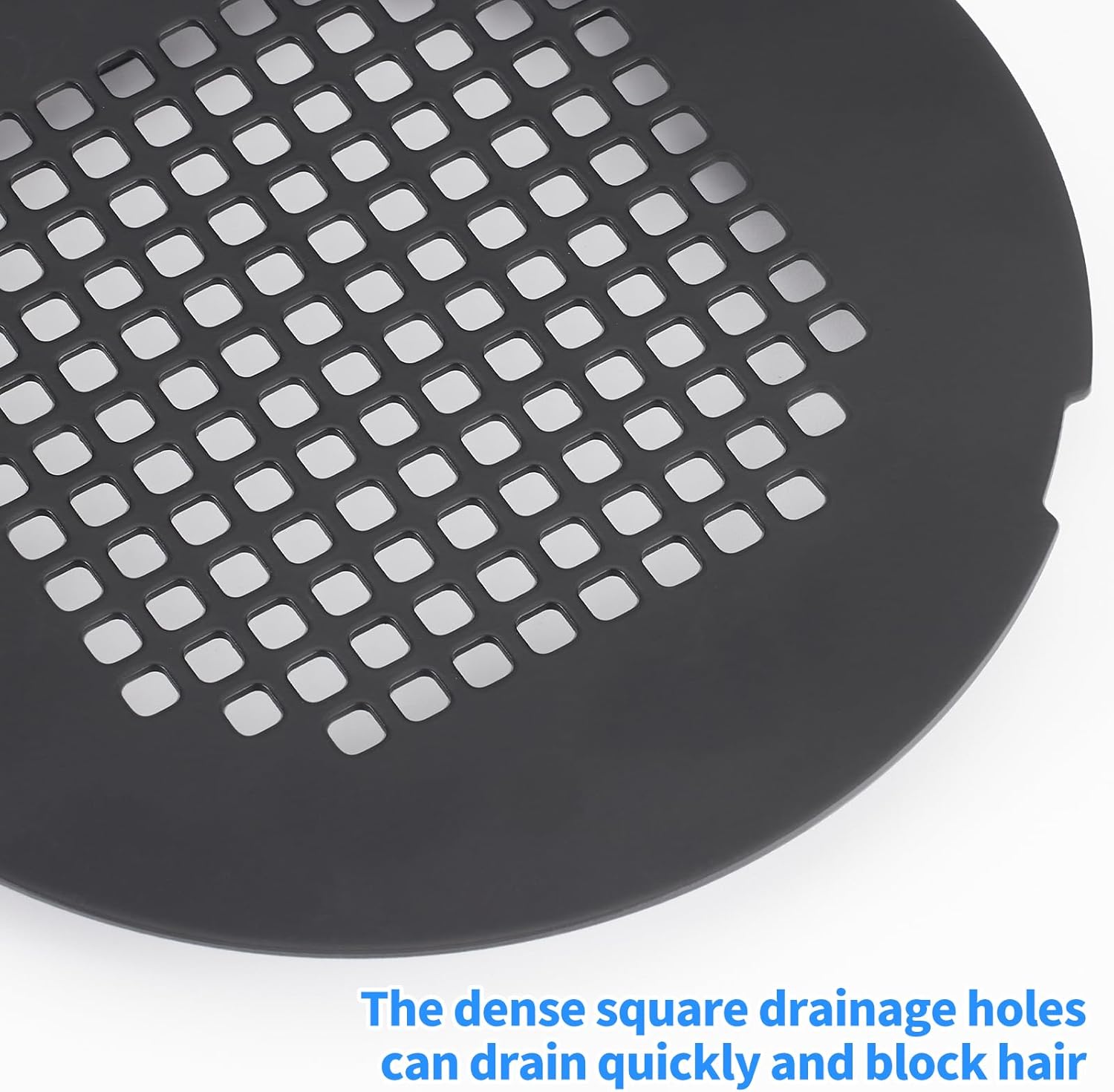 4-1/4" OD Snap-in Shower Drain Cover, Matt Black Strainer Replacement | Stainless Steel Shower Floor Hair Catcher Drain - Easy to Install, Round Strainer/Trap Bathroom & Shower Stall Drain Cover
