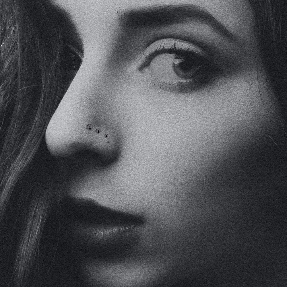 Hypoallergenic 20G L-Shaped Nose Rings - Surgical Steel Hoops & Studs - Gold, Silver, Black Colored