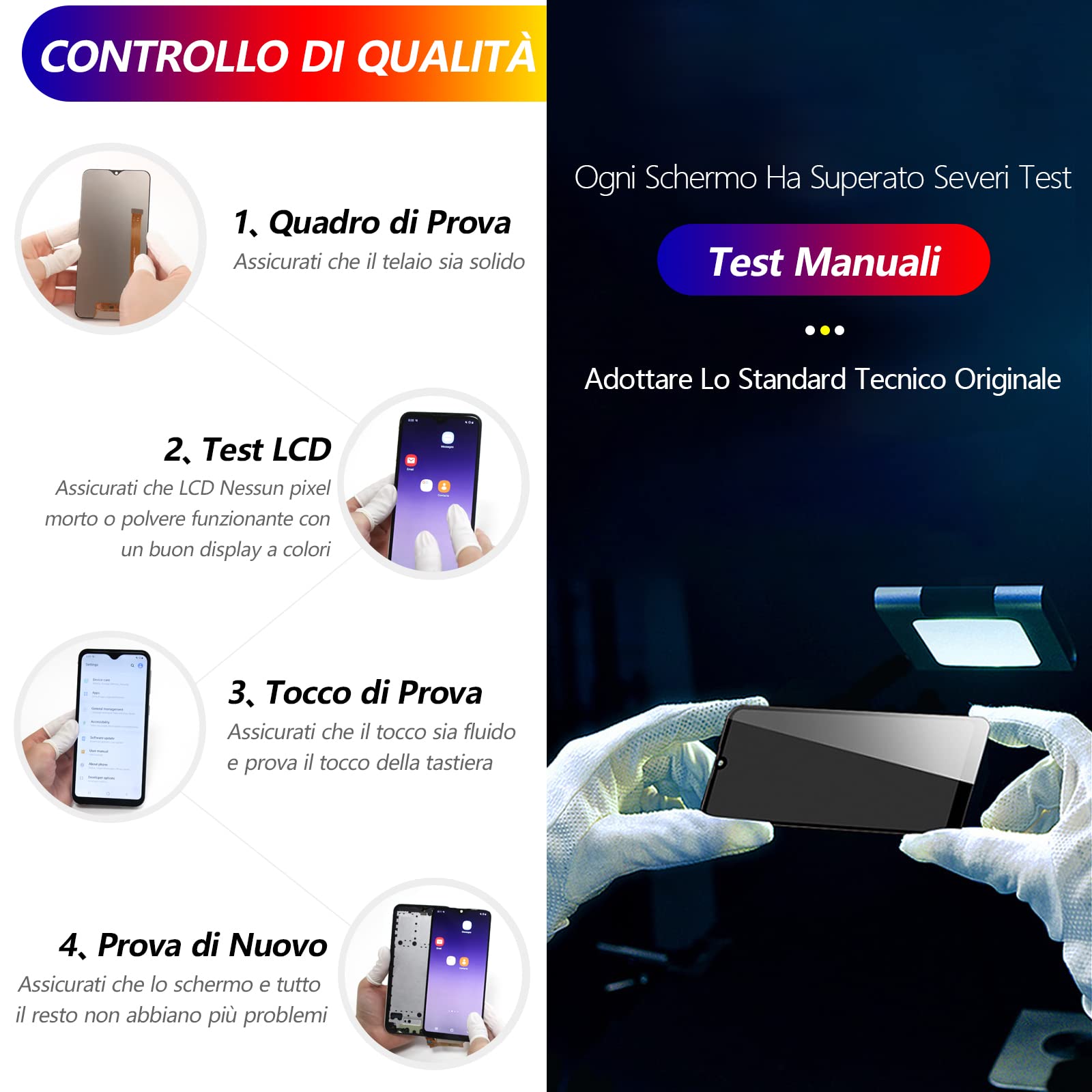 RongZy LCD Schermo per Samsung Galaxy A22 5G A226 SM-A226B SM-A226B/DS Display Digitizer Assembly Vetro di Ricambio Touch Screen con Strumenti(Nero con Cornice)
