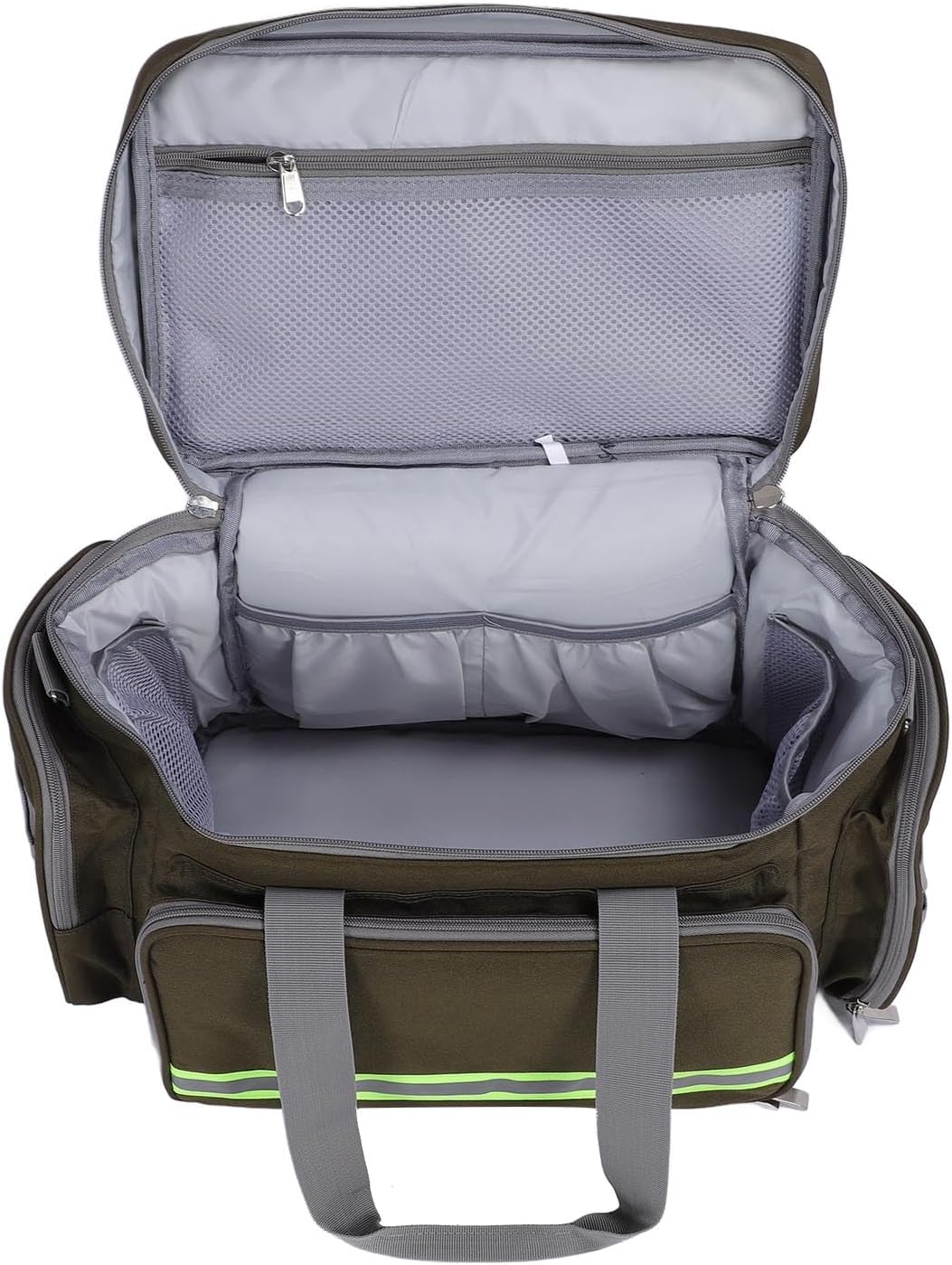 Heavy Duty Oxford Storage Bag, Scratch Emergency Organizer with Multiple Pockets and, for Outdoor Supplies and Trolley Handlebar Attachment (OD Green)