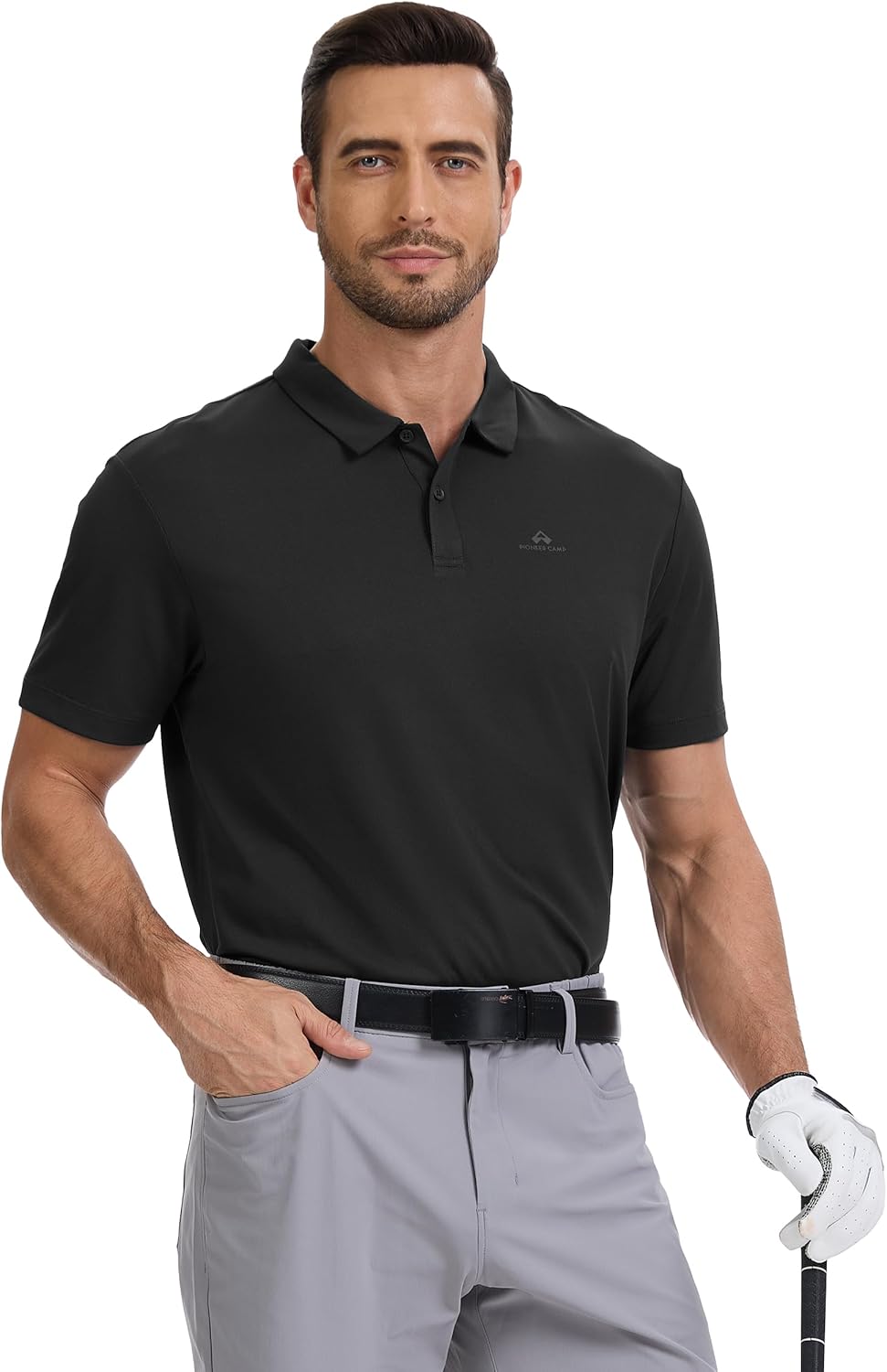Pioneer Camp Men's Golf Shirt UPF 50+ Quick Dry Polo Shirts Short Sleeve Moisture Wicking Performance Tees Collar Work Shirts
