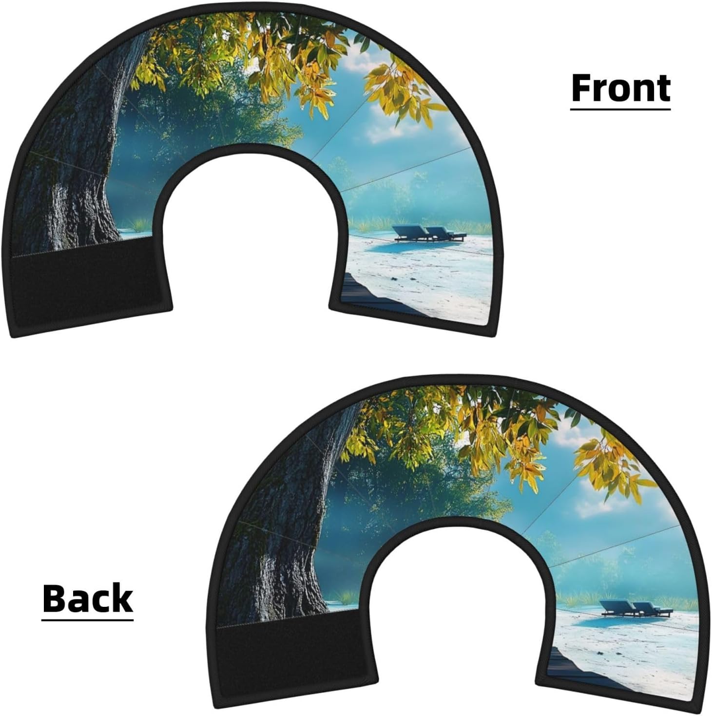 Custom Pet Cones - Unique Design Cat & Dog Cone, Collar for Post-Surgery Recovery, Adjustable Neck Summer is Illusory, Lying On The Beach Large