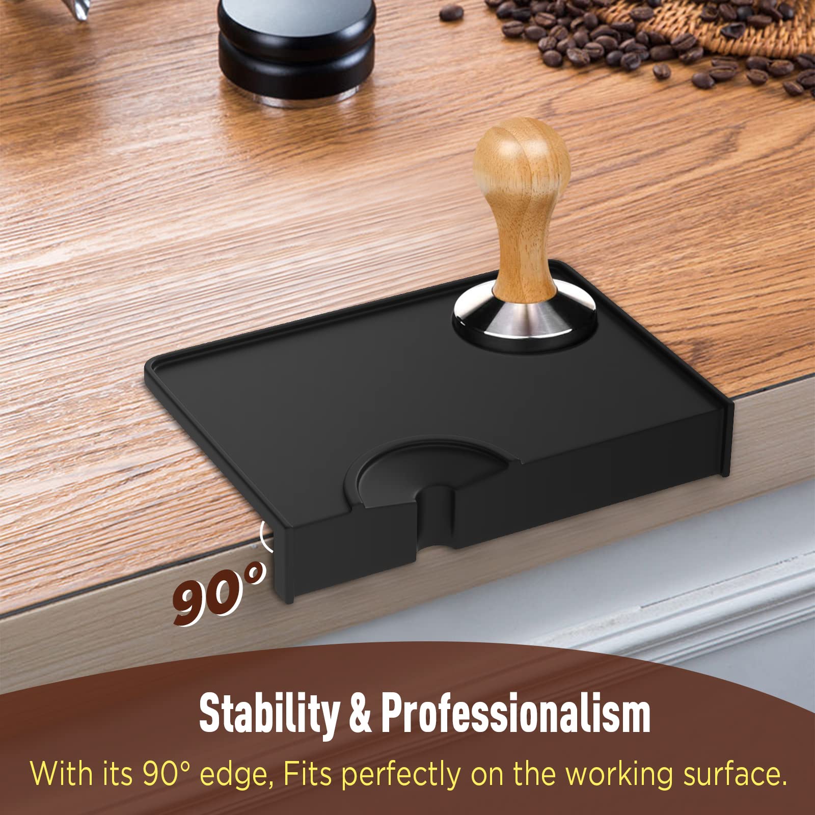 Tapis De Tassage Espresso En Silicone - Avec Brosse - Antidérapant, Pour Machine à Café Manuelle Ou Professionnelle