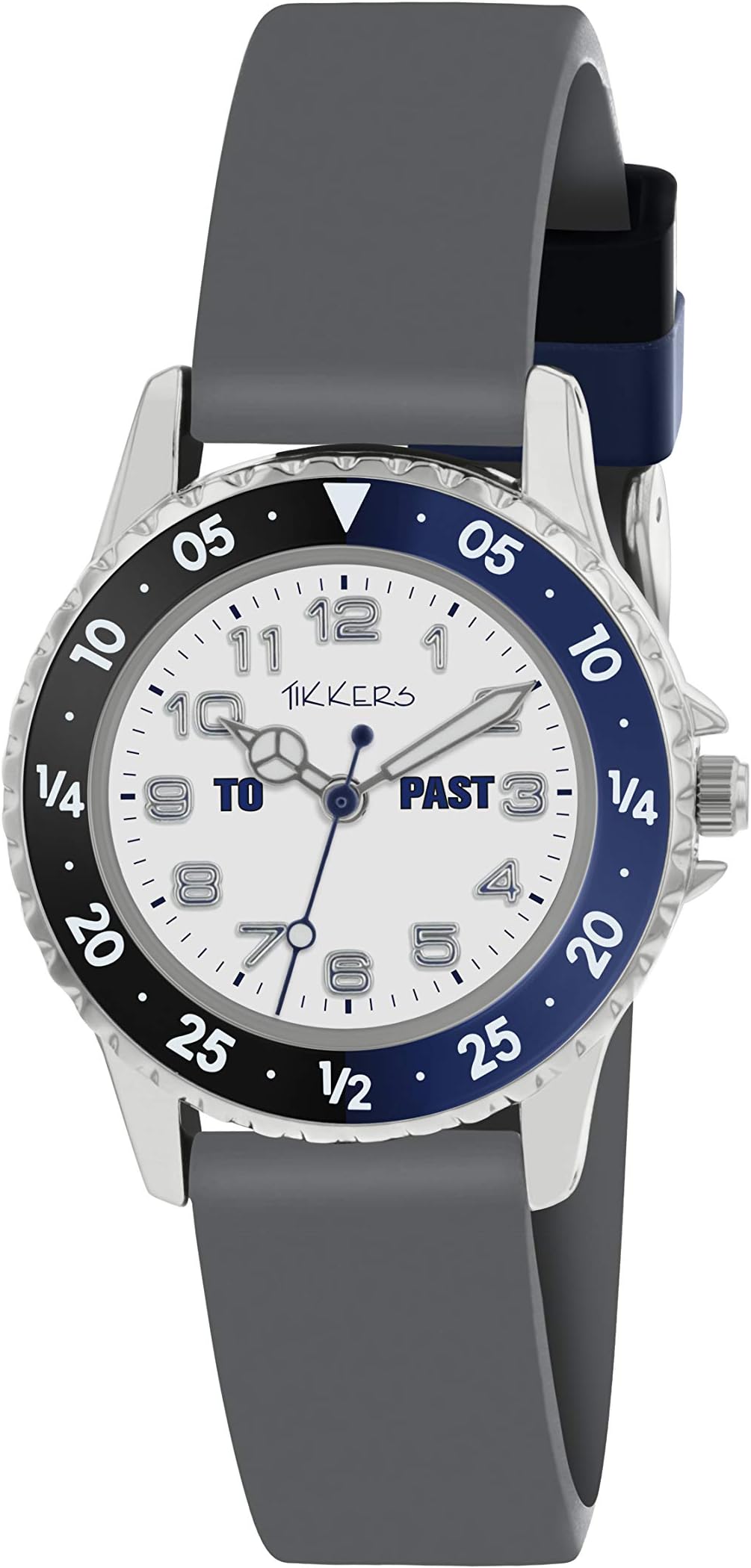 Tikkers Grey Strap Time Teaching Watch - NTK0024