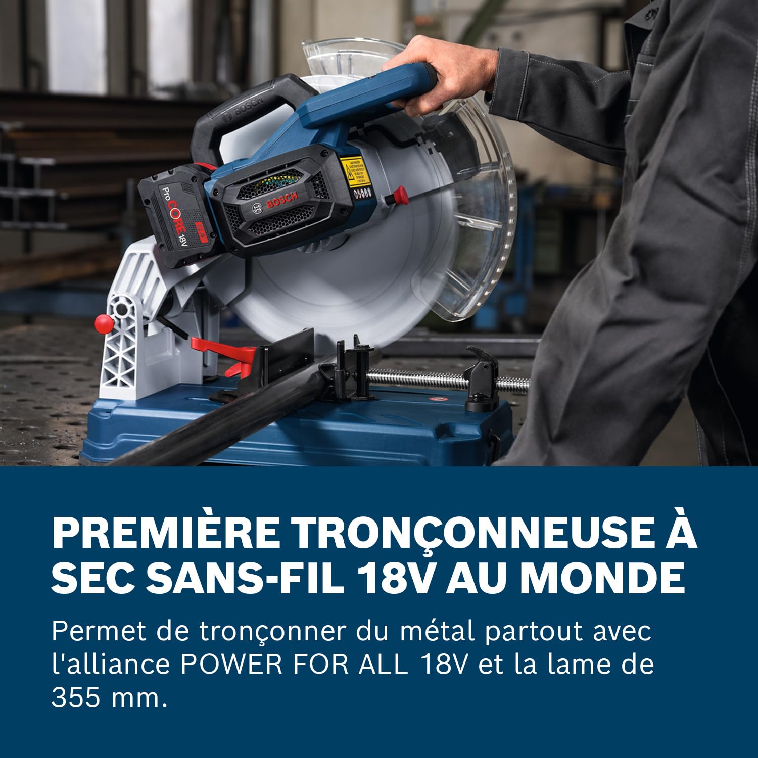 Bosch Professional 18V System Scie sans fil GCD 18V-355 inclus lame en acier, mors pour tubes)