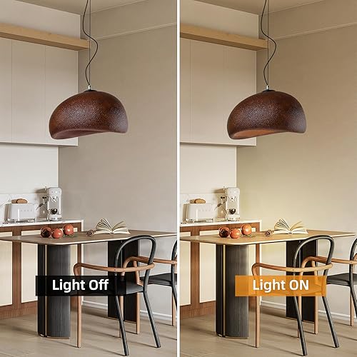 Miniatura 3 de JAYMP Wabi Sabi - Lámpara colgante de 15.7 in para comedor, cocina, isla de granja, lámpara colgante E26, estilo japonés, forma de nido de pájaro