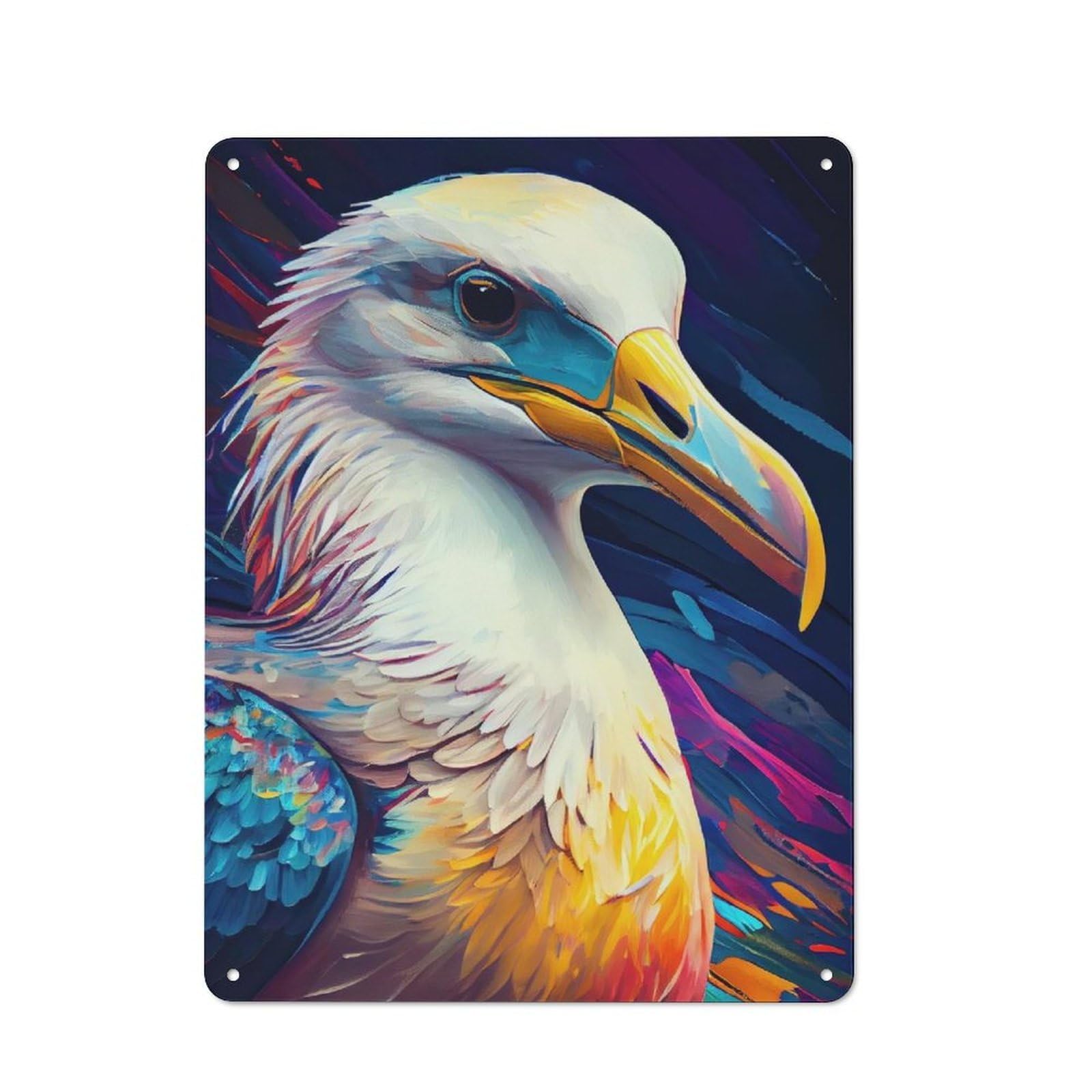 Junmoney The Enduring Albatross Metal Wall Sign 40X30cm Featuring For Living Room Wall, For Decorating Living Rooms And Feature Walls