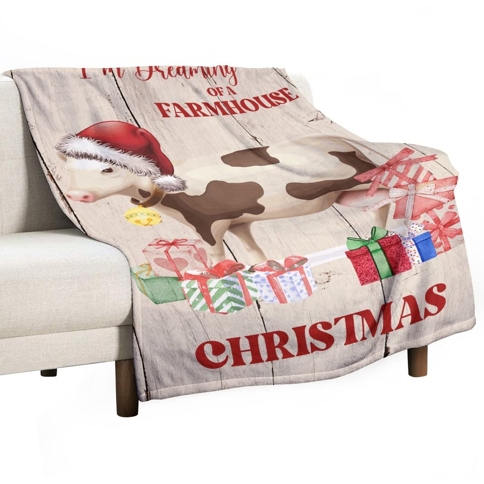 Couverture pelucheuse de Noël douce et durable au design exclusif de style campagnard