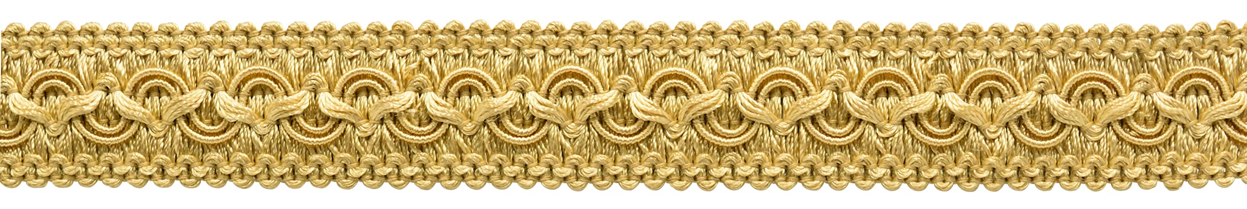 2.5cm (1") Wide Vintage Decorative Gimp Braid Trim (Style# 0100SG) Light Yellow Gold #50 (Light Gold, Yellow Gold, Golden Yellow) 25m (27 yards/82 ft)