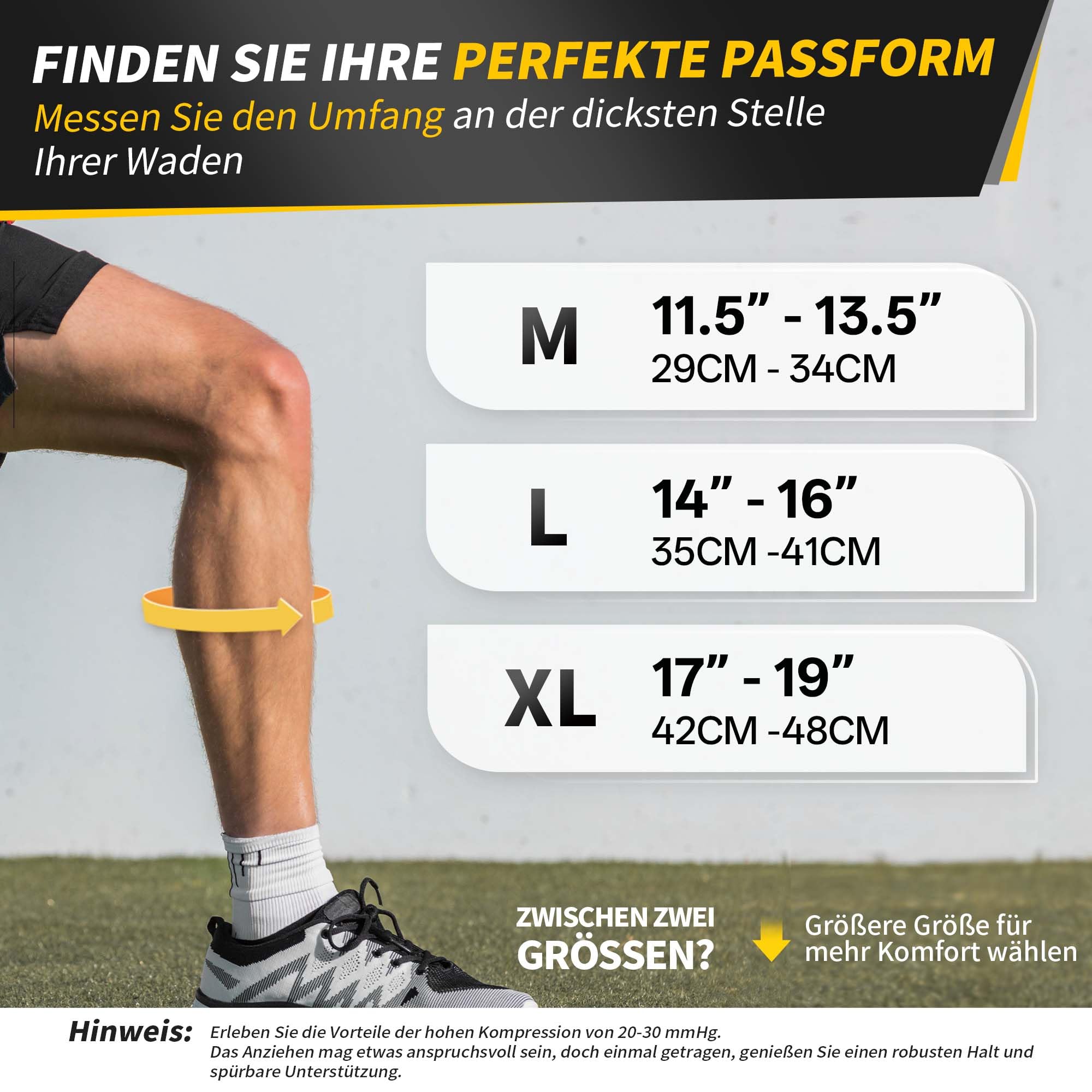 CAMBIVO Wadenbandage, Waden Kompression 2 Paar，Kompressionsstrümpfe Damen Herrn, Stützstrümpfe für Sport, Fussball, Laufen,Schwellung, Erholung