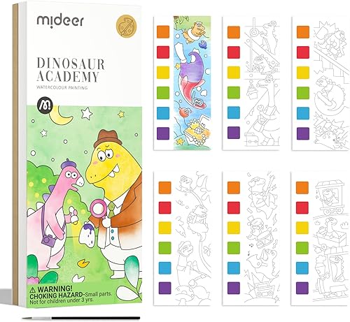 MiDeer Libros para colorear al agua para niños de 4 a 8 años, kit de libro de pintura de acuarela de bolsillo para niños pequeños