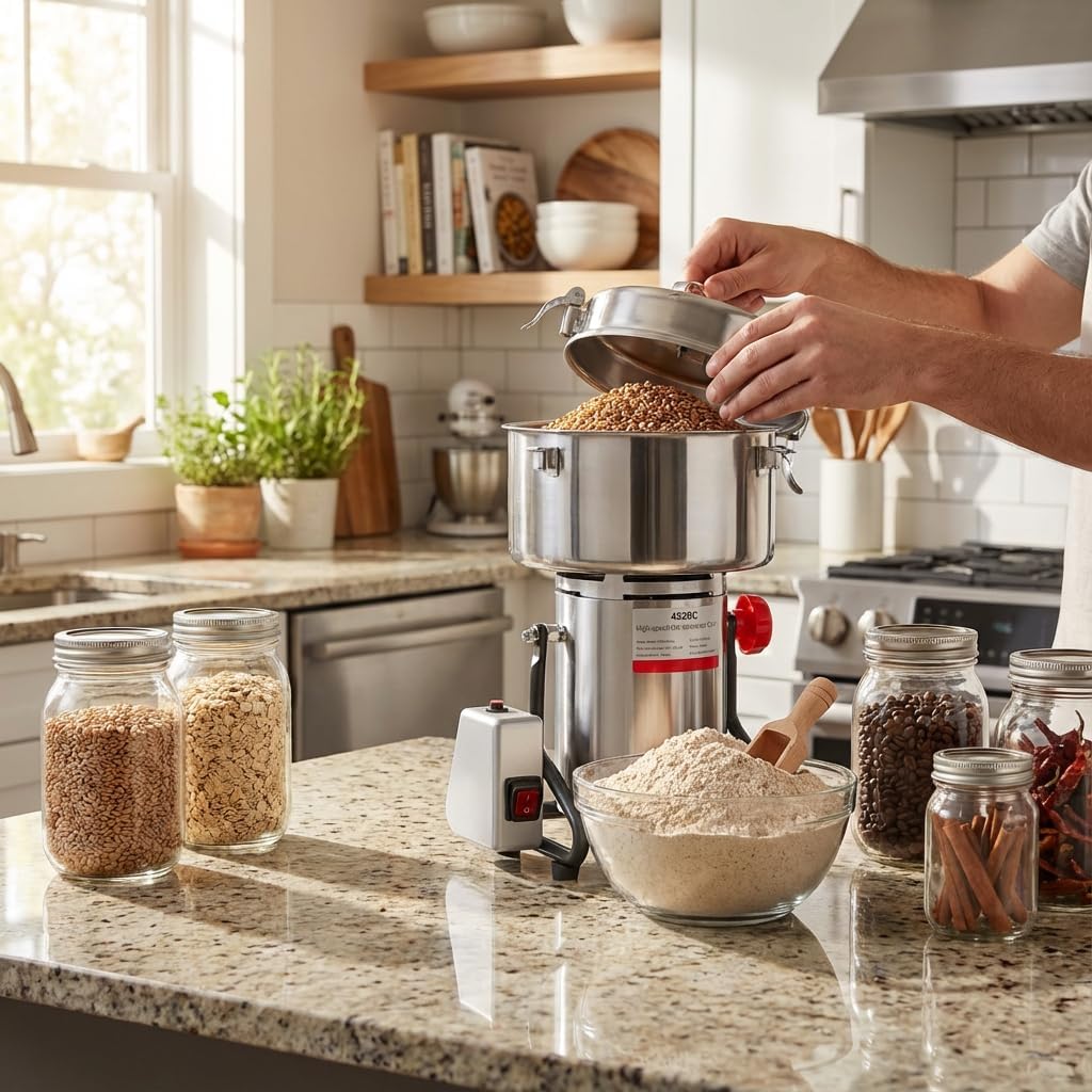 Electric Grain Mill Grinder, 4500g/9.92lb High-speed 30000r/min Food Grinder, 110V 5000W Countertop Grain Mill for Dry Spice Herbs Grains Coffee Rice Pepper (4500g)
