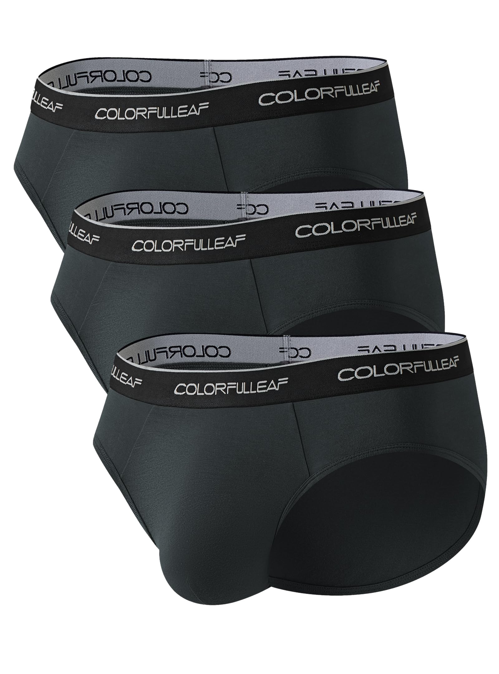 COLORFULLEAF Mens Underwear Briefs Soft Bamboo Underwear for Men Tagless Pouch Briefs with Fly 3 or 4 Pack