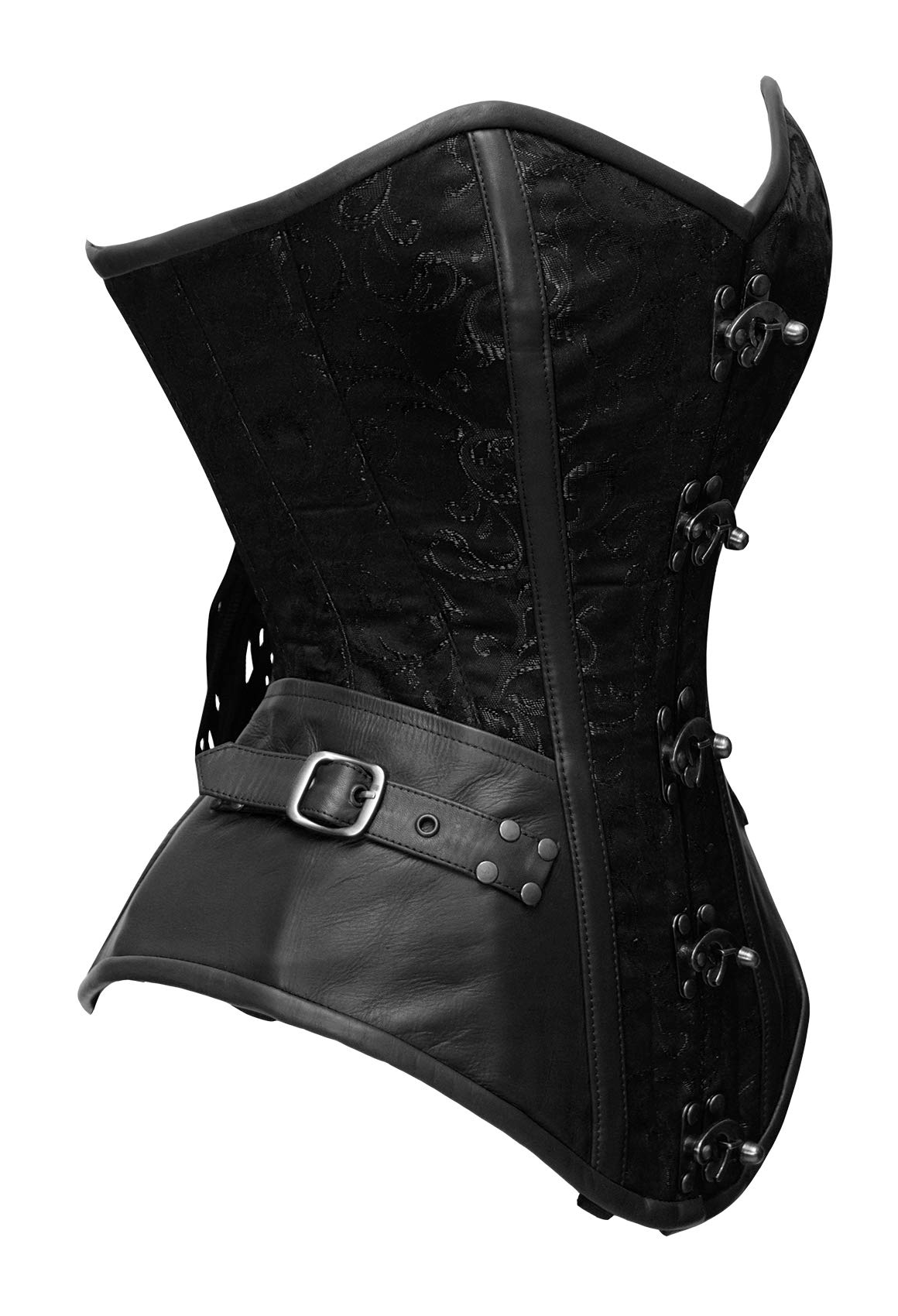 Femme Gothique 26 Double os en acier overbust Minceur Cuir & Brocart Corsets et Bustiers #8711