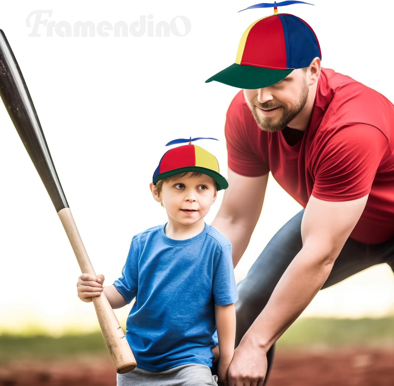 Framendino, 2 Pack Detachable Propeller Top Hat Adult Rainbow Helicopter Baseball Cap 2 Sizes - Image 5