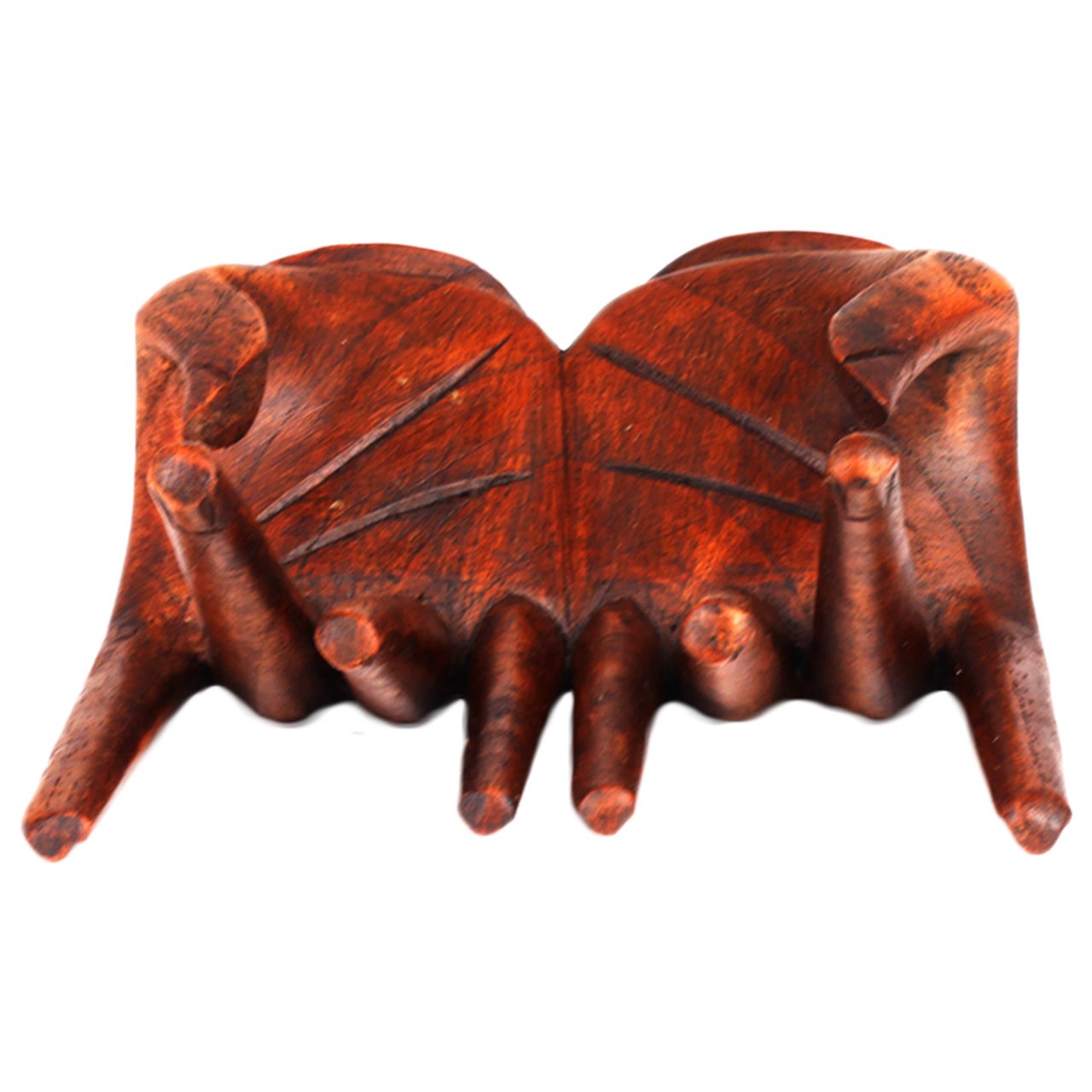 ART-CRAFT Doppelhand Visitenkartenhalter aus Suar Holz