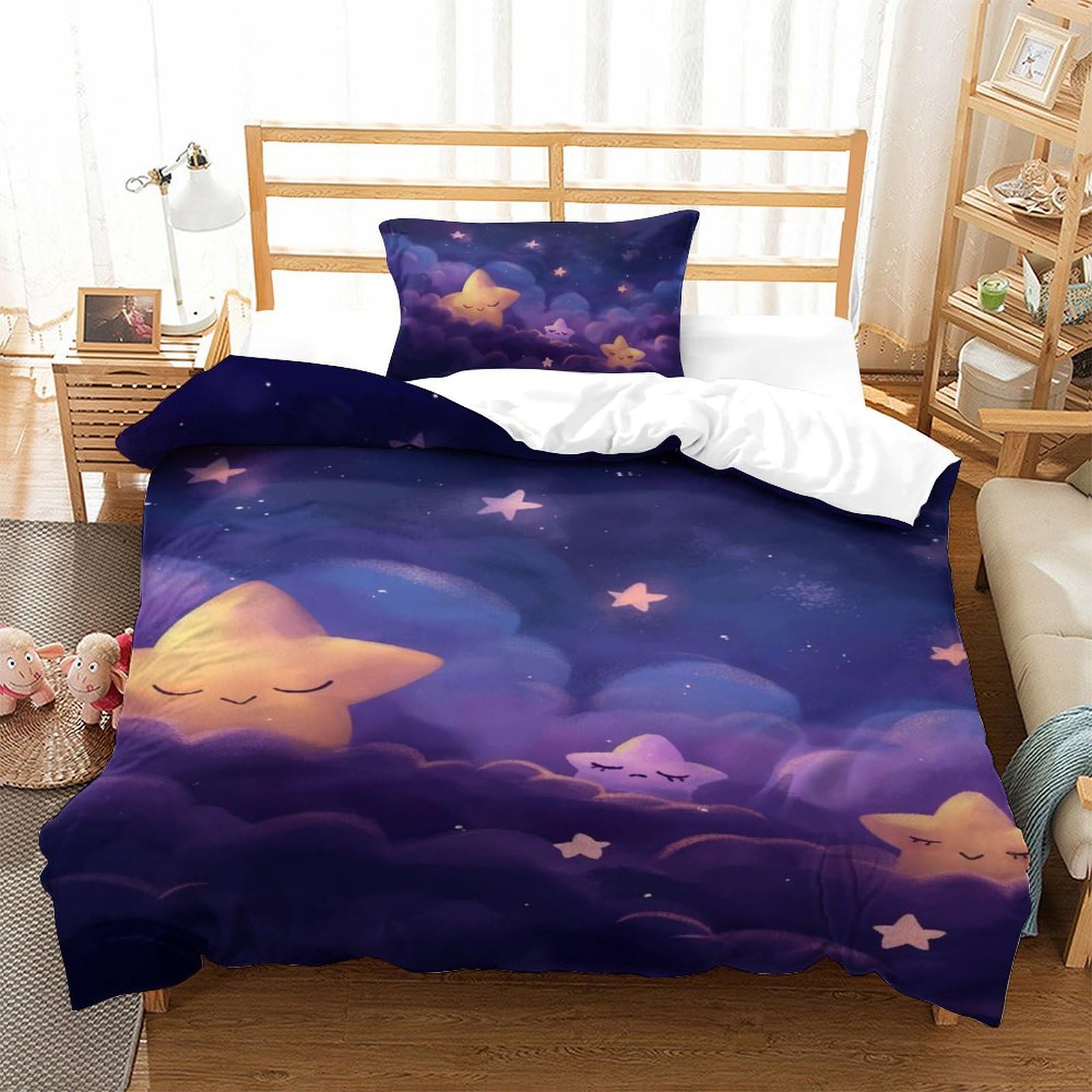 Housse de couette 135x200 microfibre respirante et ultra douce imprimé 3D