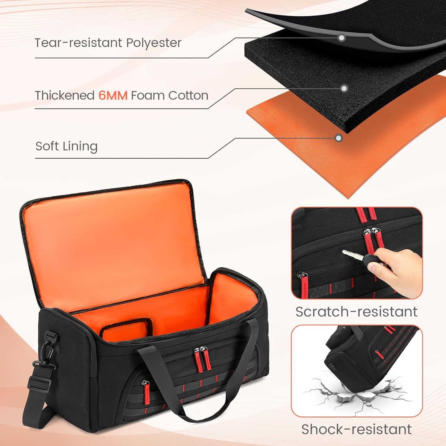 BOSSTIN Speaker Bag Compatible with JBL PartyBox On The Go, Travel Carrying Case with Multi-pocket Fits for JBL PartyBox On-The-Go Essential, Portable Storage Bag with Shoulder Strap - Image 4