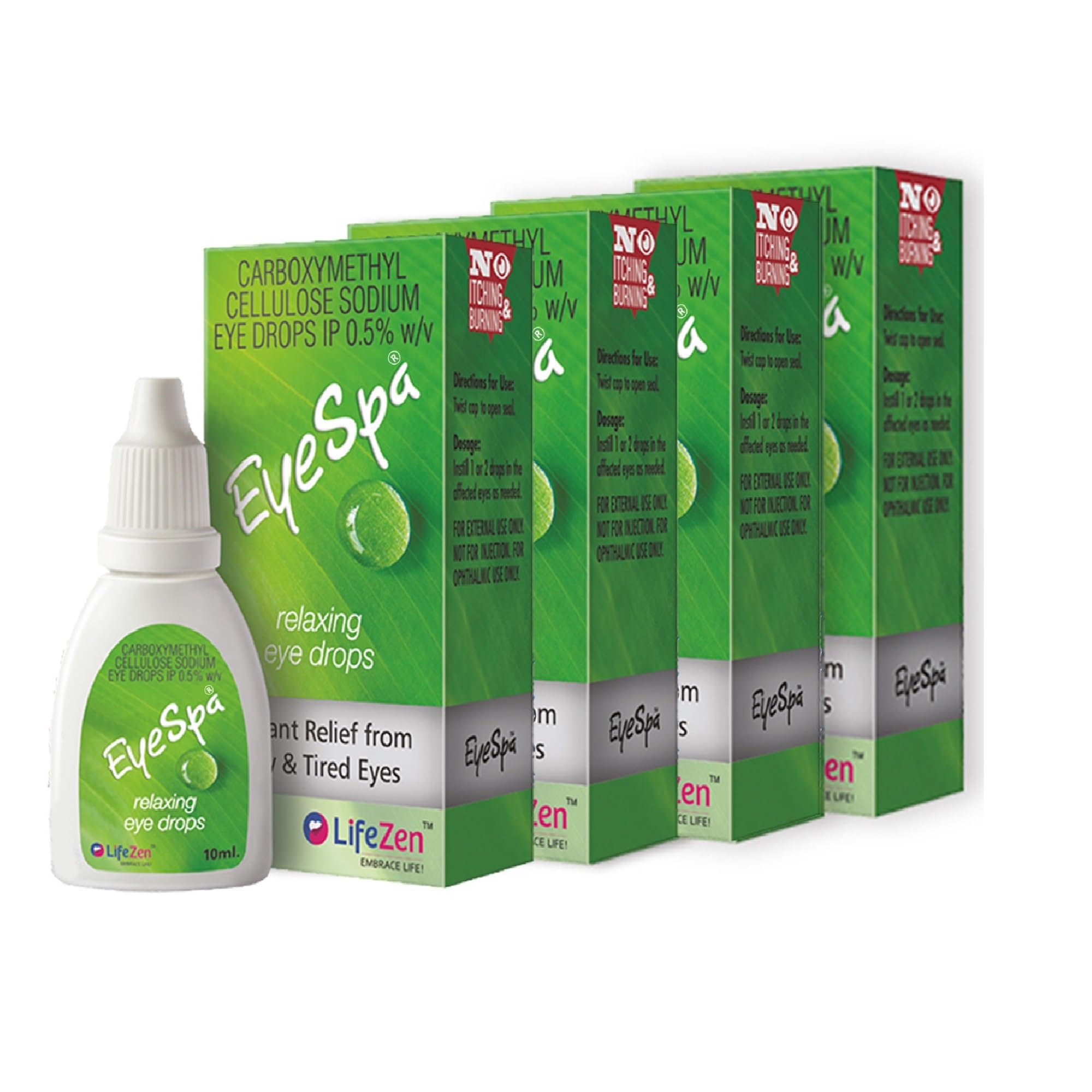 EyeSpa Eye Drops 10ML | Relaxing Eye Drop for Dry & Tired Eyes | Relief From Burning, Itching, And Irritational Eye | Lifezen (Pack of 4)