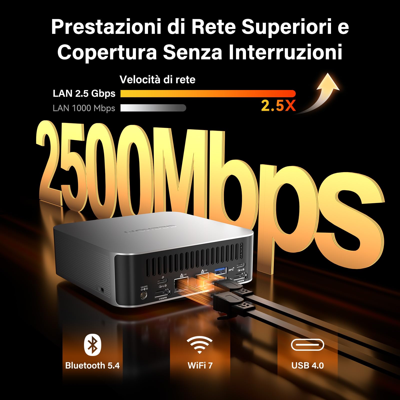 GEEKOM A9 Max 2026 Edition Mini PC AI con AMD Ryzen AI 9 HX 470 (86 TOPS) | 32GB DDR5 + 2TB SSD | Win 11 Pro | per Sviluppatori AI,Home Server | 4x Uscita 8K (HDMI/USB4/DP) Doppia 2.5G LAN | WiFi 7