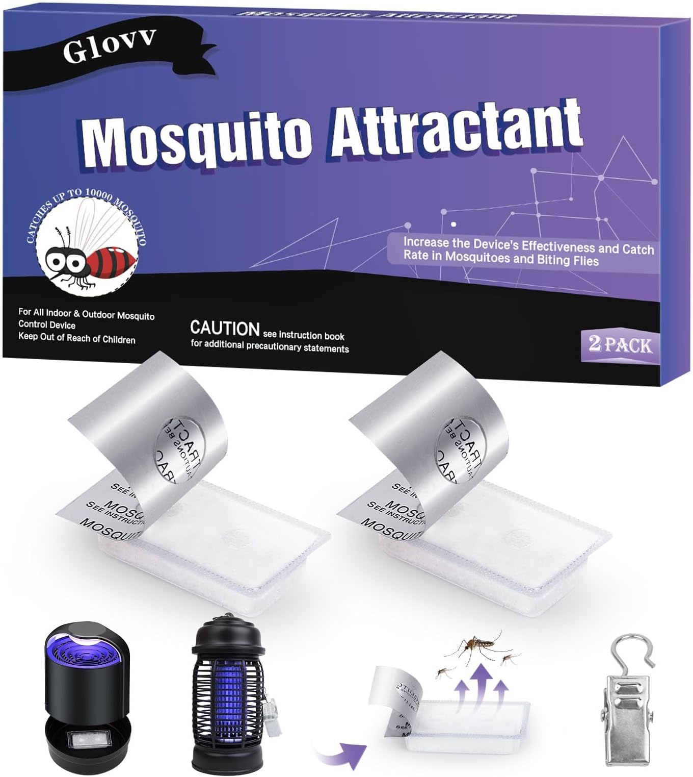 2 Pack Mosquito Attractant Bait Refill, Mosquito Bait Lure for Bug Zapper & Fly Traps, Compatible with All Flying Insect Mosquitoes Trap