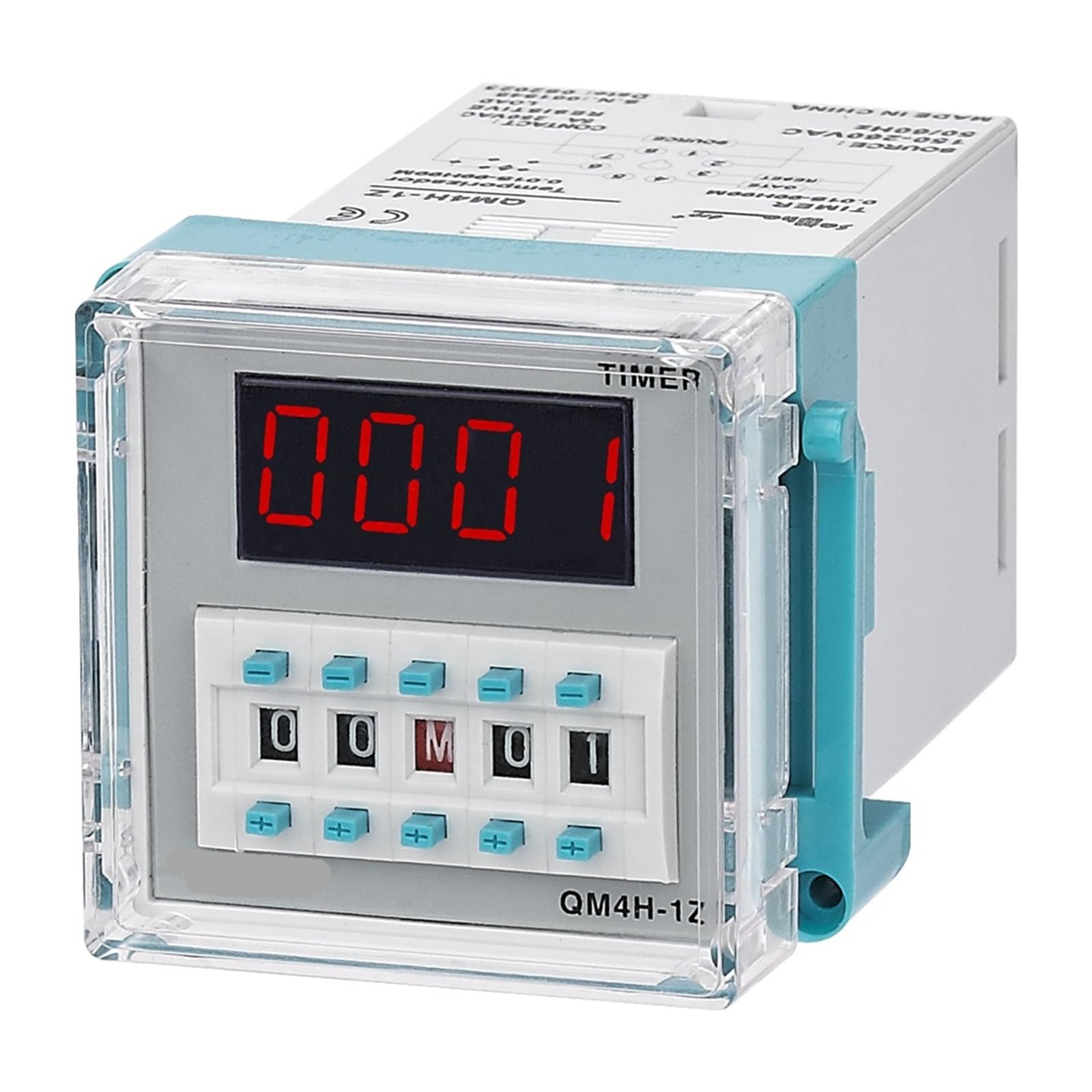 Relè temporizzato digitale QM4H DH48S con presa 1 pz.(QM4H-1Z,110VAC)