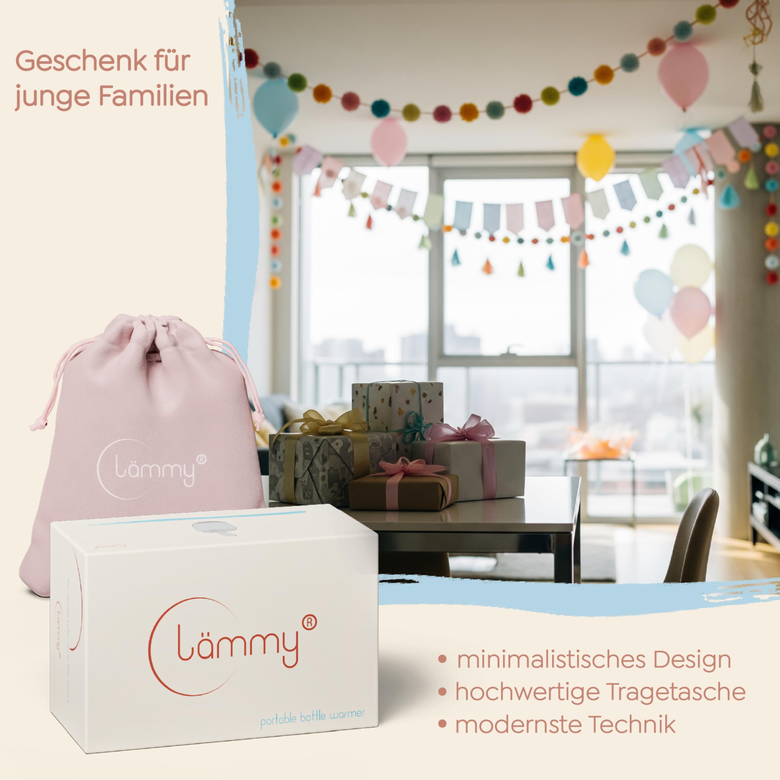 Flaschenwärmer Baby unterwegs – akkubetriebener, tragbarer babyflaschen wärmer to go – temperaturgenau, auslaufsicher und kompakt – passt auf alle Babyflaschen – USB baby bottle warmer