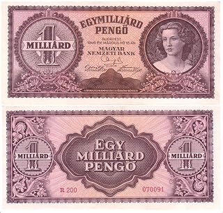 1946 HU LG LOVELY LAVENDER 1946 HUNGARY 1 BILLION (EUROPEAN MILLIARD) PENGO BILL 1,000,000 PENGO Extra Fine Range