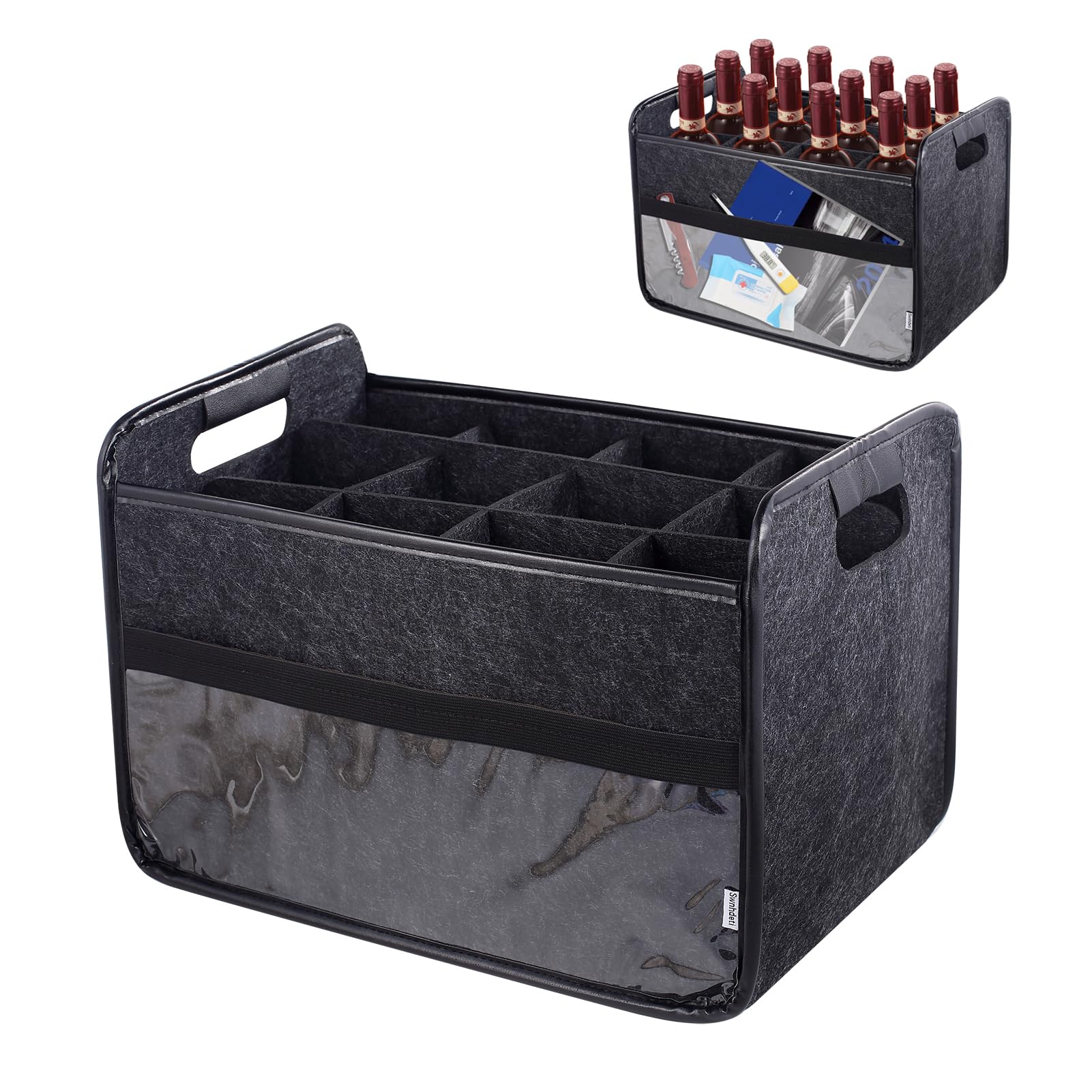 Swnhdeti Wine Tote Bag, Reusable Wine Carrier Tote, Wine Bags for Wine Bottles Travel, Vacation Picnic Dinner Party, Camping and Picnic, Perfect Wine