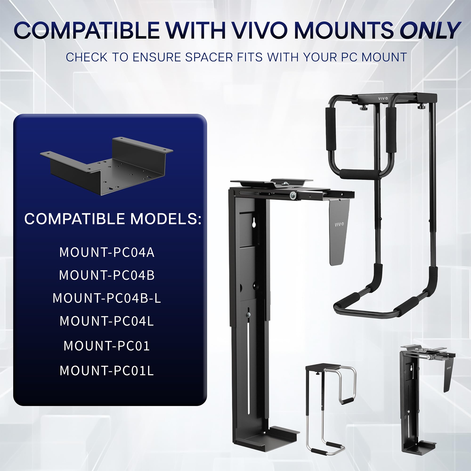 Amazon.co.jp: VIVO デスク下スペーサーホルダー MOUNT-PC01、MOUNT