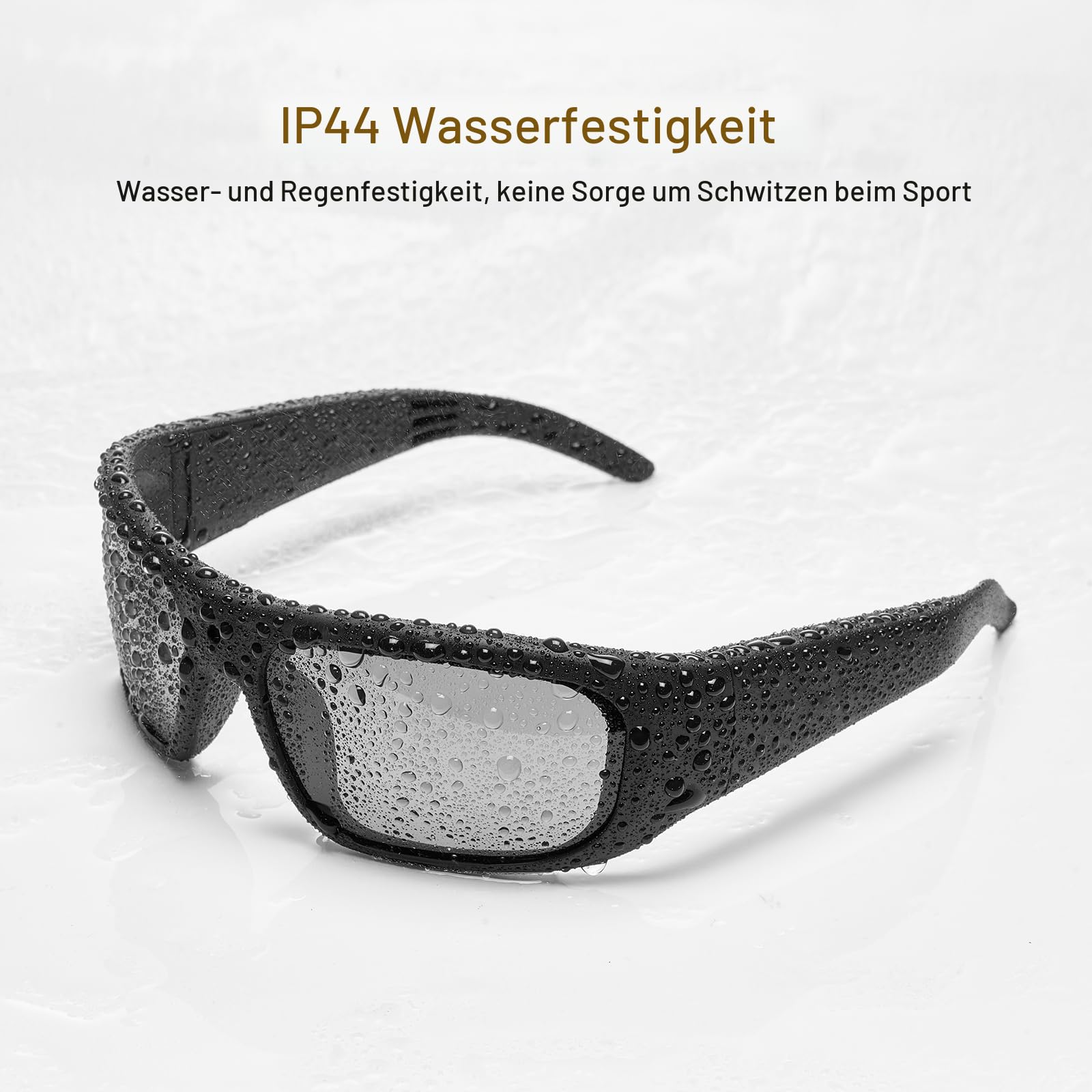 OhO Kamera-Brille, superdünn, 1080P, Smart-Brille mit UV400-Sonnenbrillen-Objektiv für Outdoor-Sport