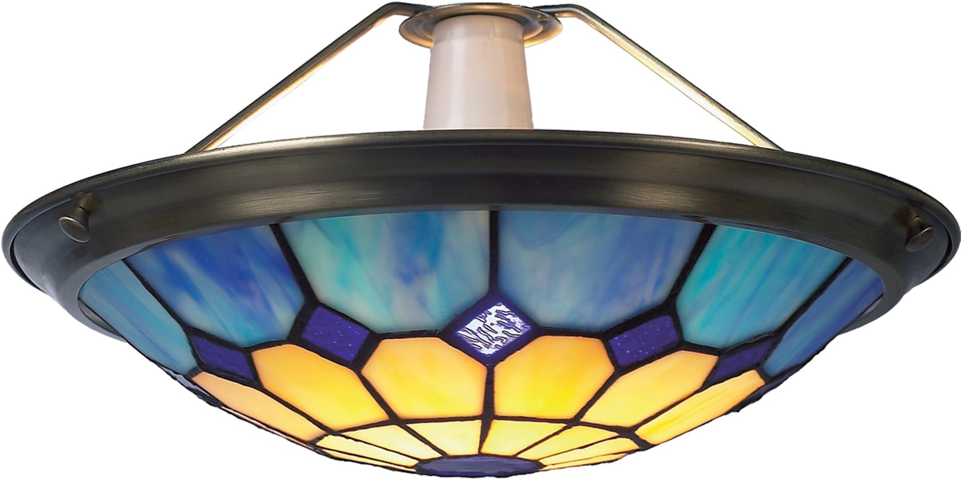 Bistro Blue Tiffany Uplighter Pendant Light Large UPL32