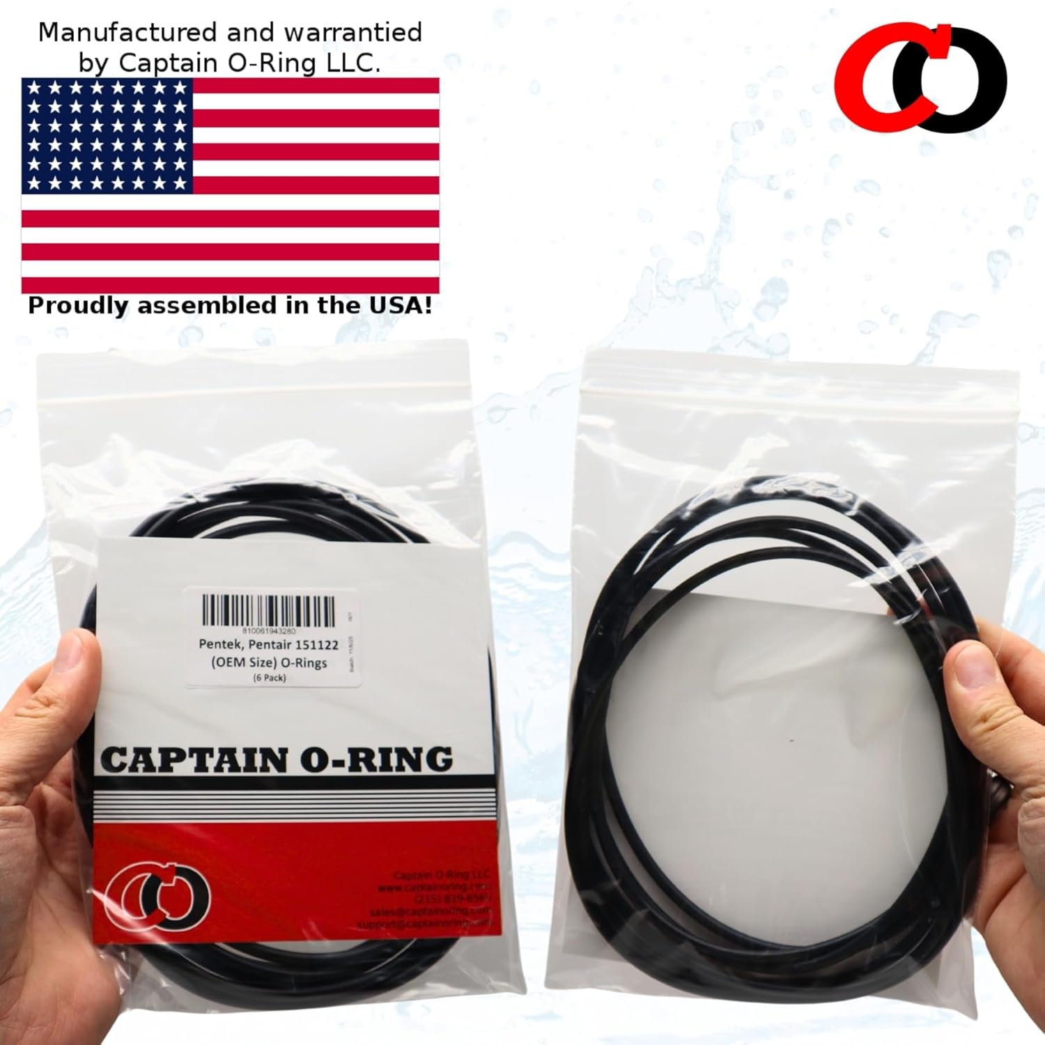 Captain O-Ring - Replacement 151122 O-Rings Compatible with Pentair Pentek Big Blue Water Filters OEM Size ORing Buna-N (6 Pack)